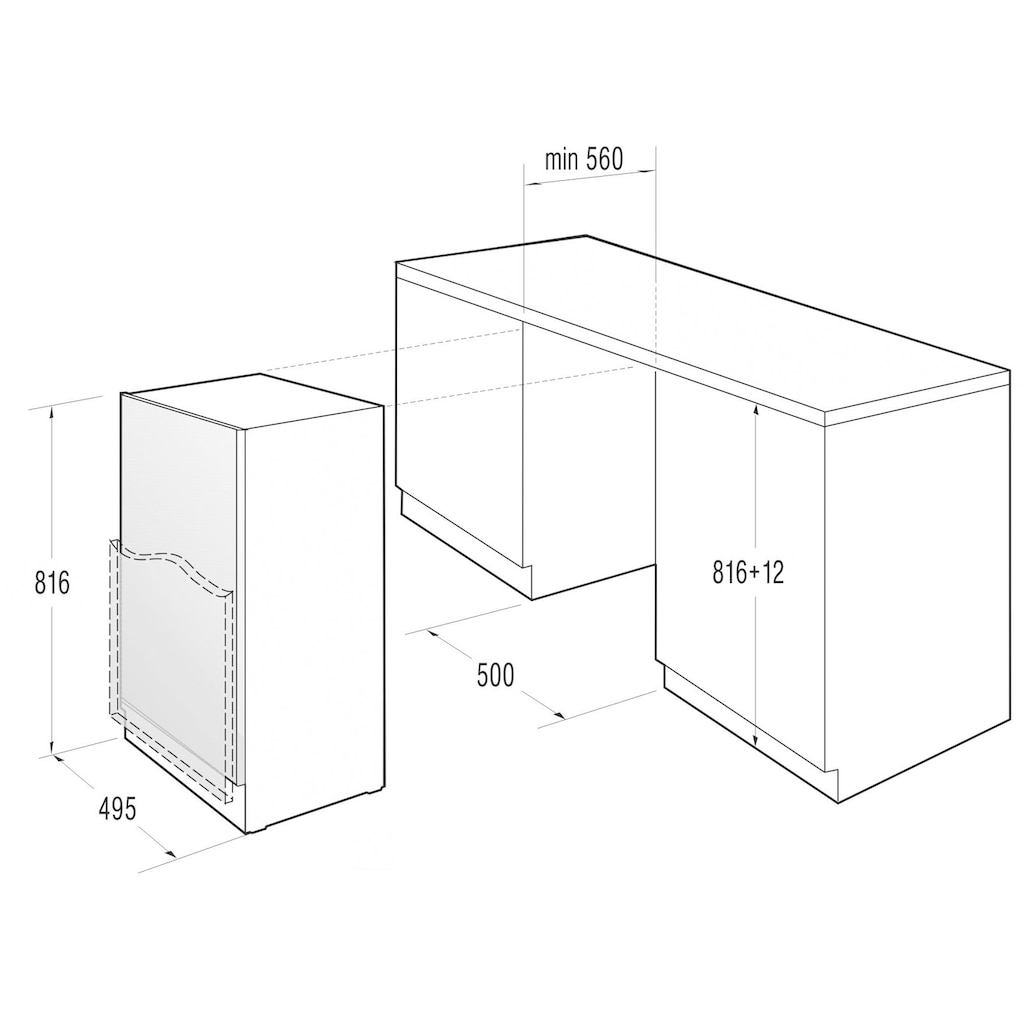 GORENJE Einbaukühlschrank »RBIU309EP1«, RBIU309EP1, 81,6 cm hoch, 49,5 cm breit