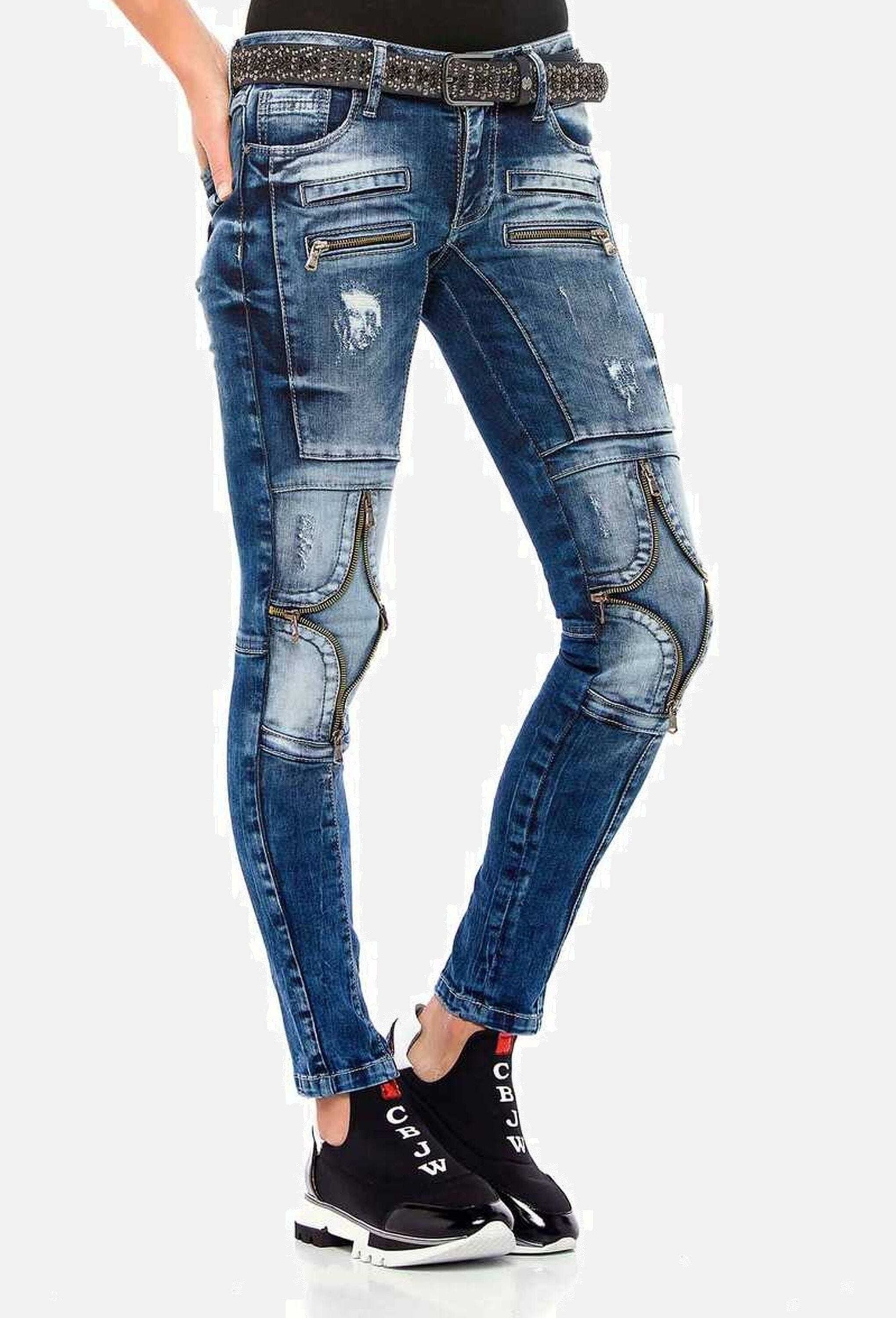 Cipo & Baxx 5-Pocket-Jeans »Cipo & Baxx Jeans« mit vielen Applikationen, WD377