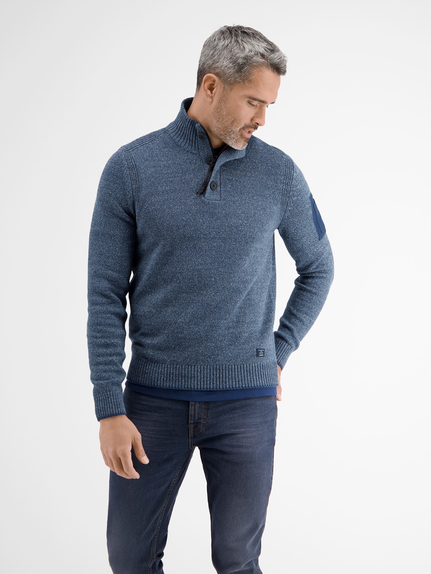LERROS Strickpullover »LERROS Troyer in lebendiger Strickoptik«