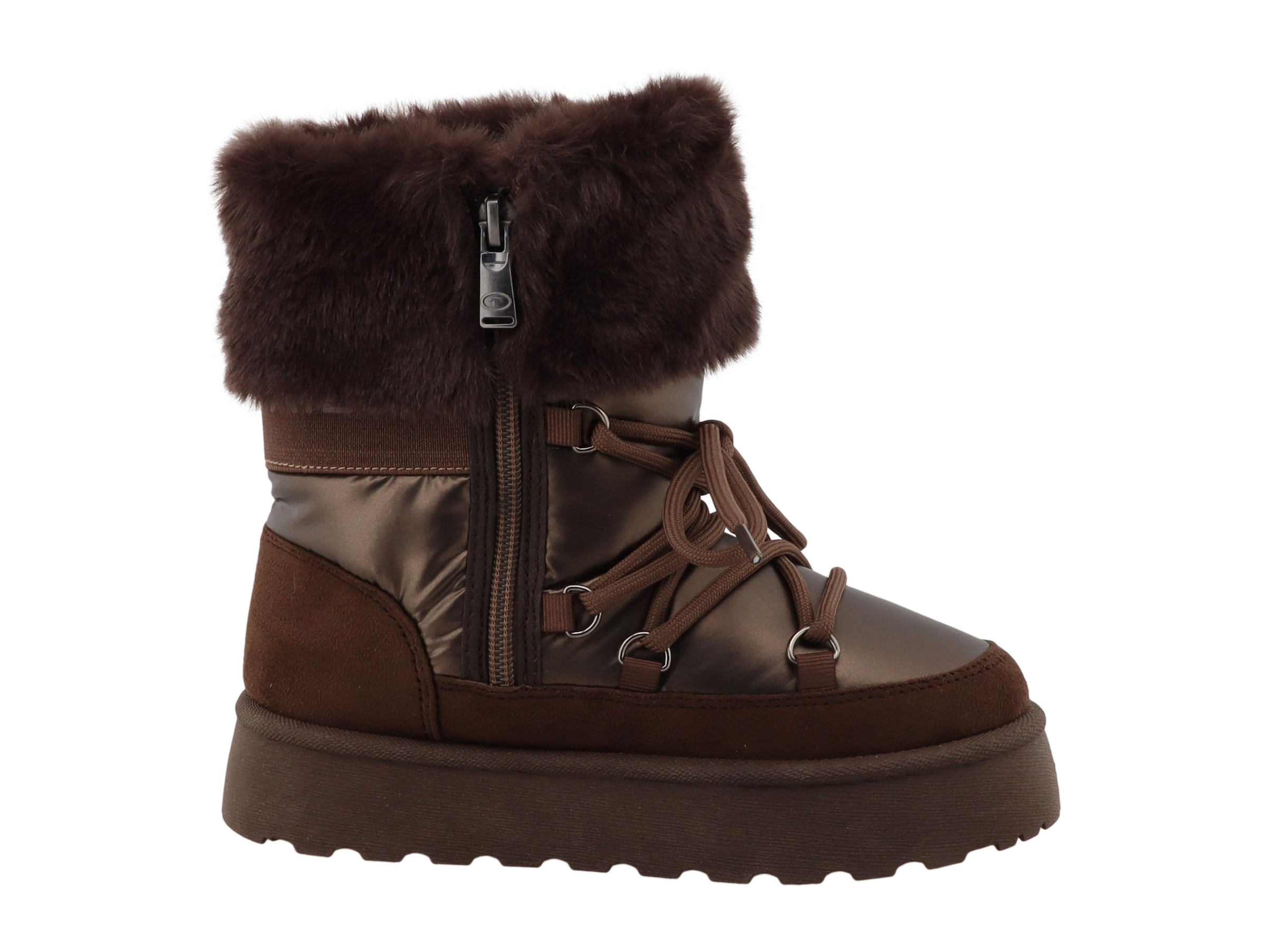 TOM TAILOR Winterboots  Schnürboots mit kuscheligem Fellimitat-Kragen