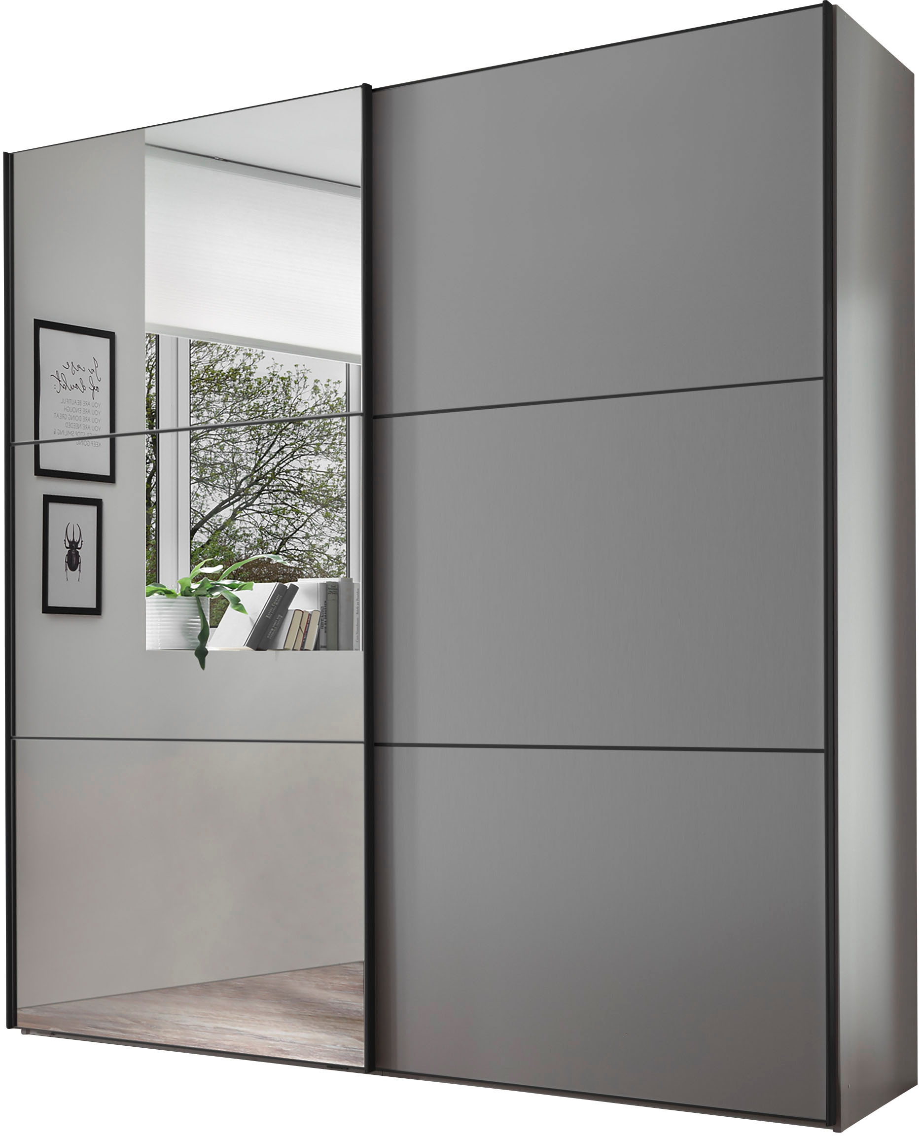 STAUD Schwebetürenschrank »Includo, Made in Germany« Mit Spiegeltüre und vier verschiedenen Ausstattungsvarianten