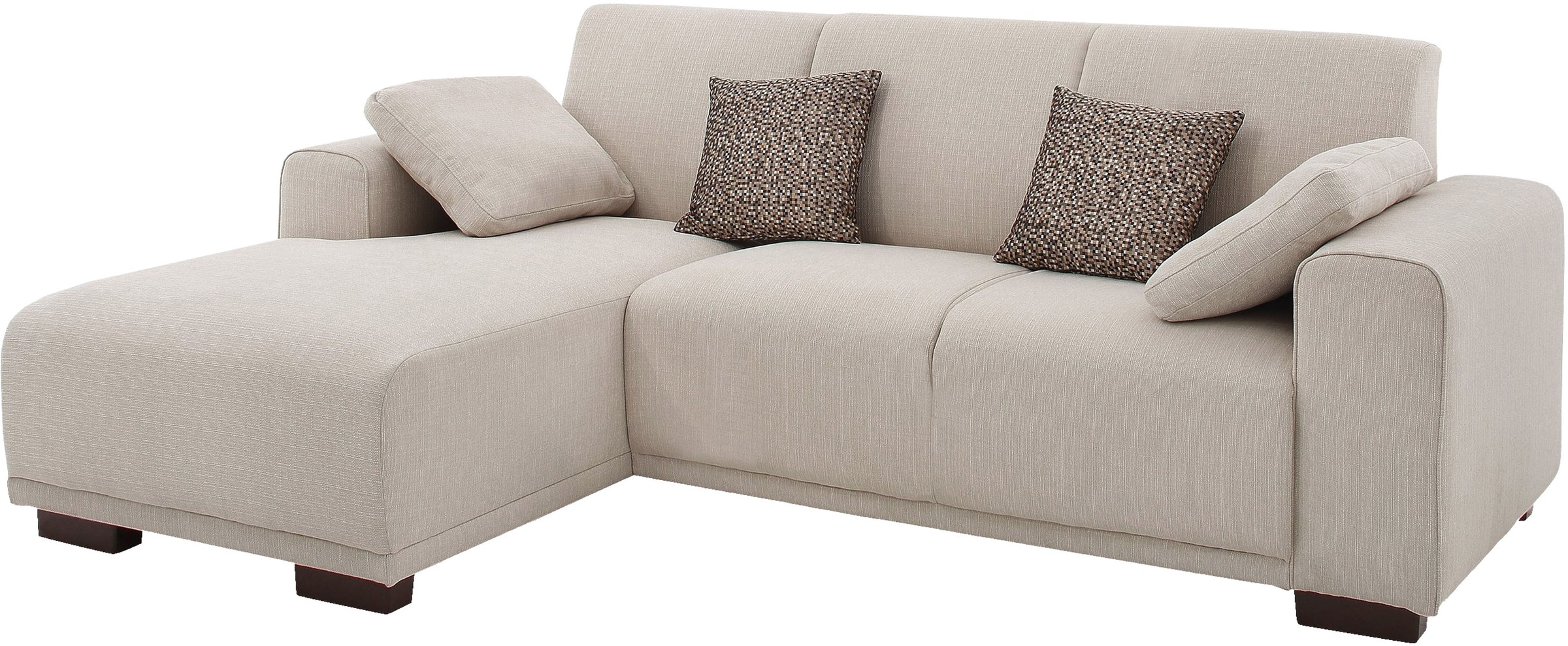 Home affaire Ecksofa »BORNHOLM L-Form mit Recamiere, Maße B/T/H: 234/162/85 cm«, Recamiere links oder rechts bestellbar, Wellenfederung, inkl. 2 Kissen