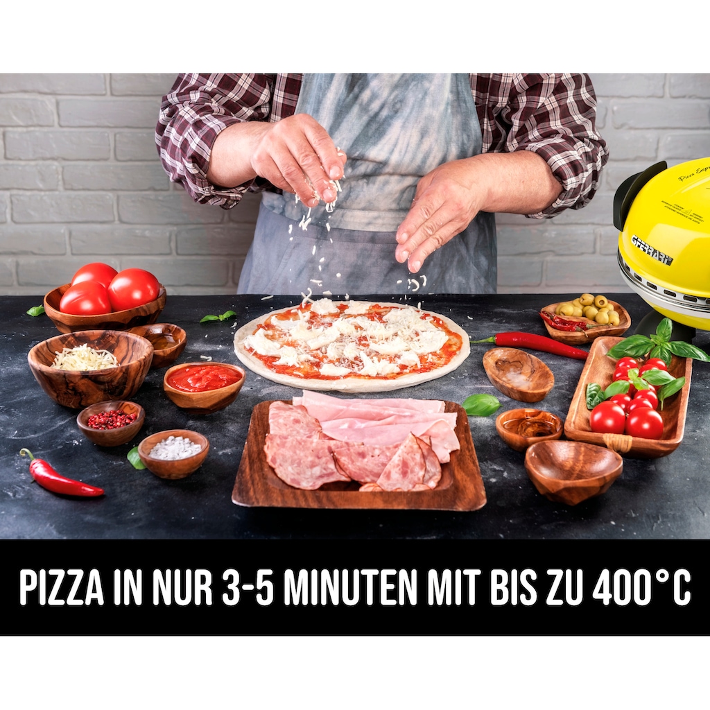 G3Ferrari Pizzaofen »Delizia G1000605 gelb«, bis 400 Grad mit feuerfestem Naturstein