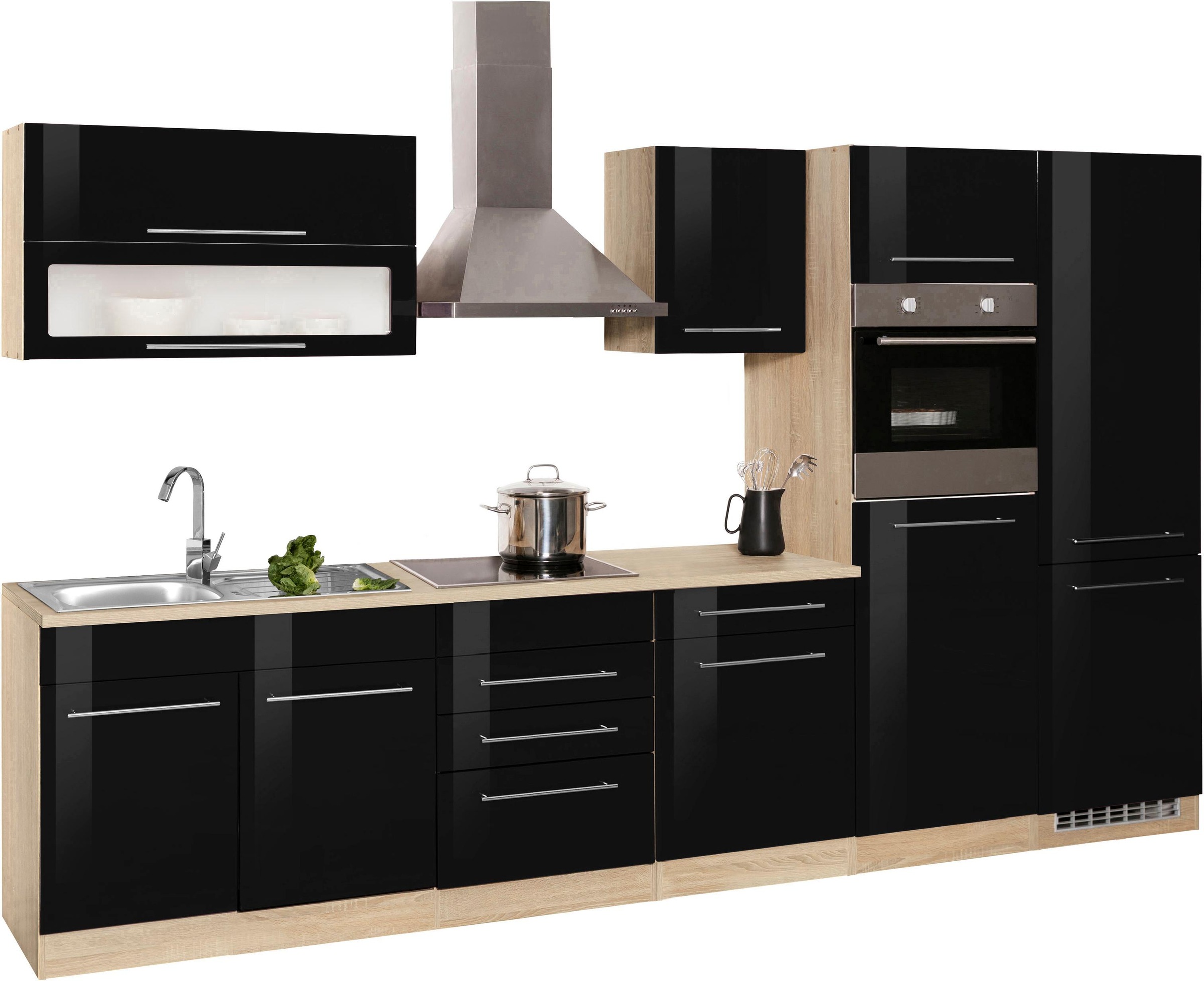 KOCHSTATION Küchenzeile »KS-Eton«, mit E-Geräten, Breite 330 cm