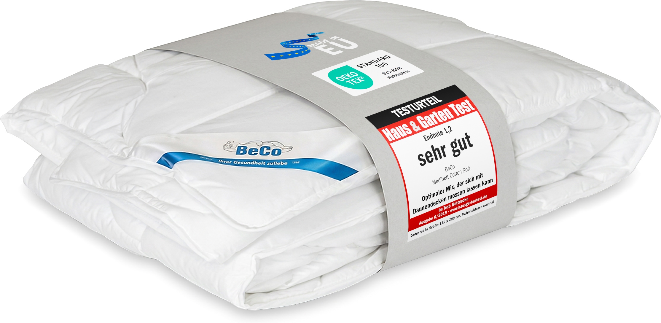 Beco Microfaserbettdecke "Medibett Cotton Soft, Bettdecken für Sommer und Winter, Decke" normal Füllung Polyester 1 Stk. tlg. Bettdecke 135x200 cm, allergiker geeignet (Hausstauballerker)