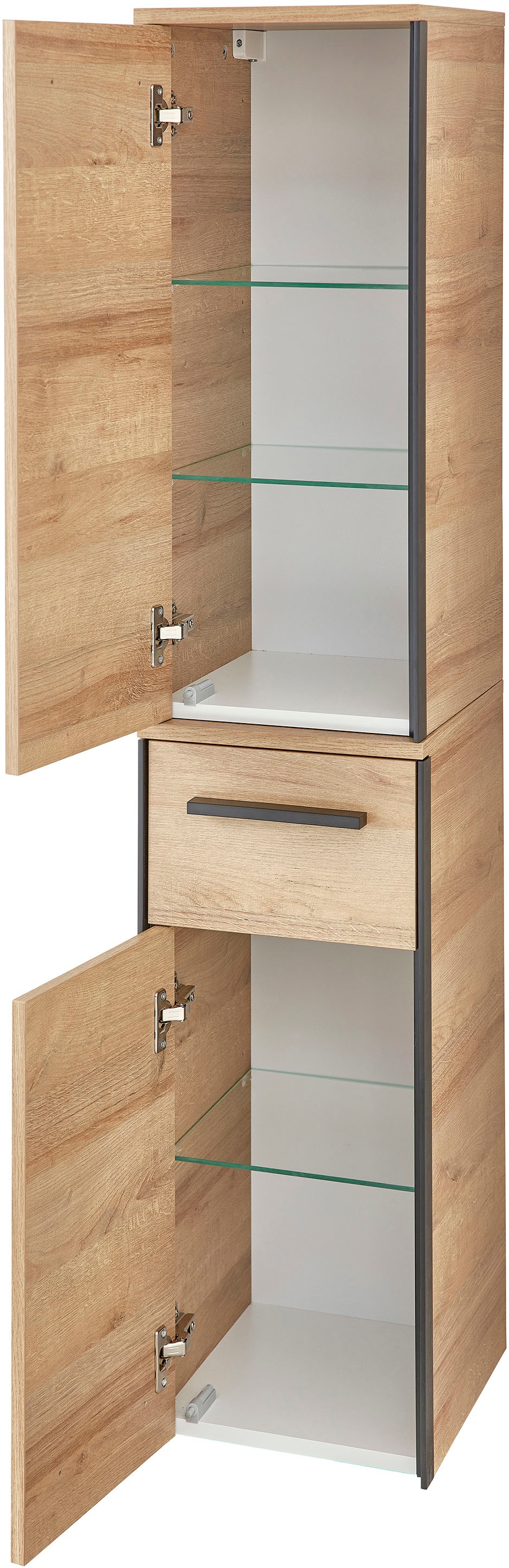 Saphir Badmöbel-Set »Quickset 395 5-teilig, Waschbeckenunterschrank mit LED-Spiegelschrank« 6 Stk. tlg.