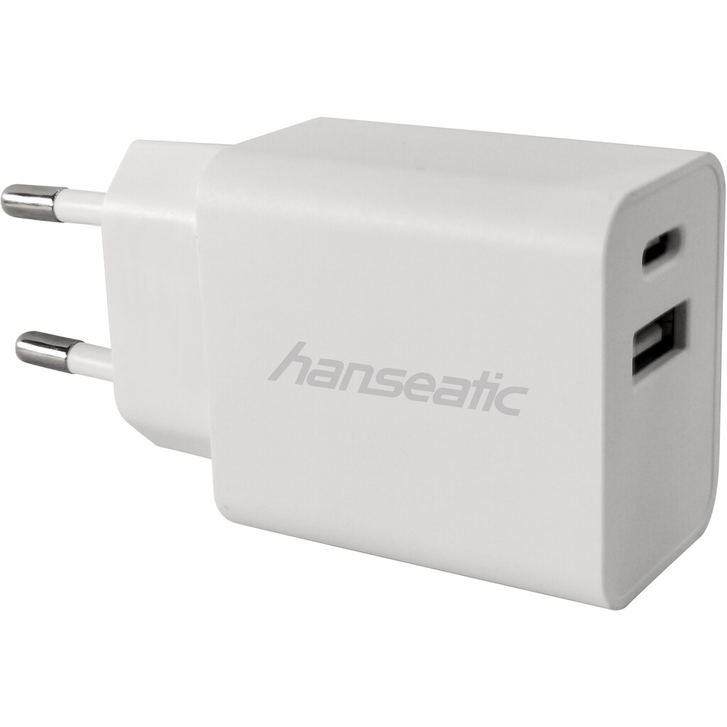 Hanseatic Smartphone-Ladegerät, 2in1 max.3A,USB-C Power Delivery (PD) 20W&USB-A
Qick Charge (QC3.0)18W