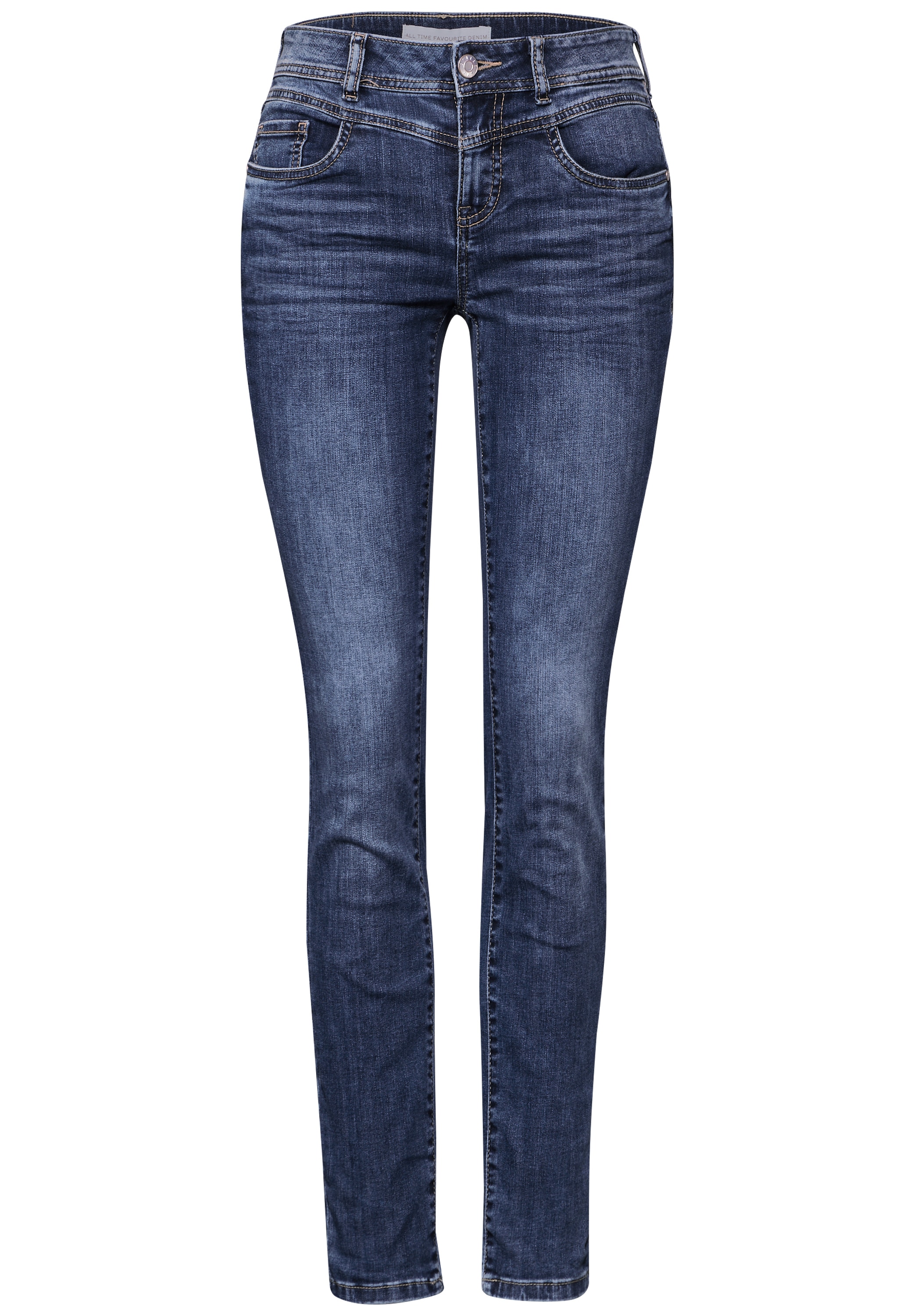 STREET ONE Slim-fit-Jeans »Style YORK«, in mittelblauer Waschung