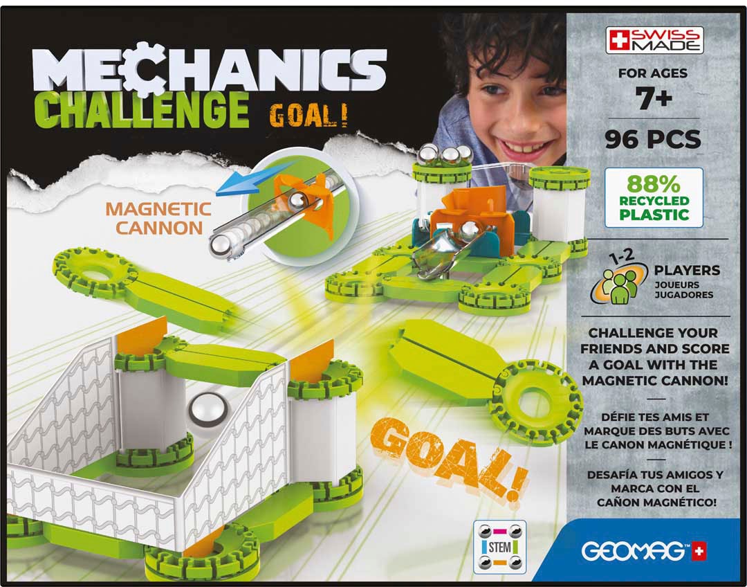 Geomag™ Magnetspielbausteine »GEOMAG™ Mechanics, Recycled Challenge Goal!«, (96 St.), aus recyceltem Material