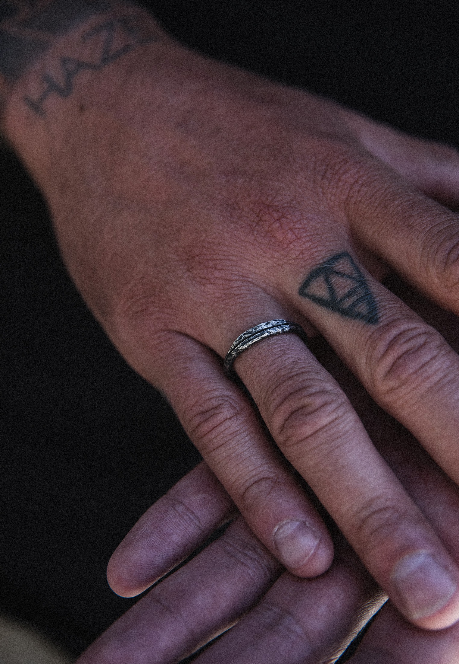 HAZE & GLORY Silberring »Ring Bandring - Slider Dark Finish 925 Silber«