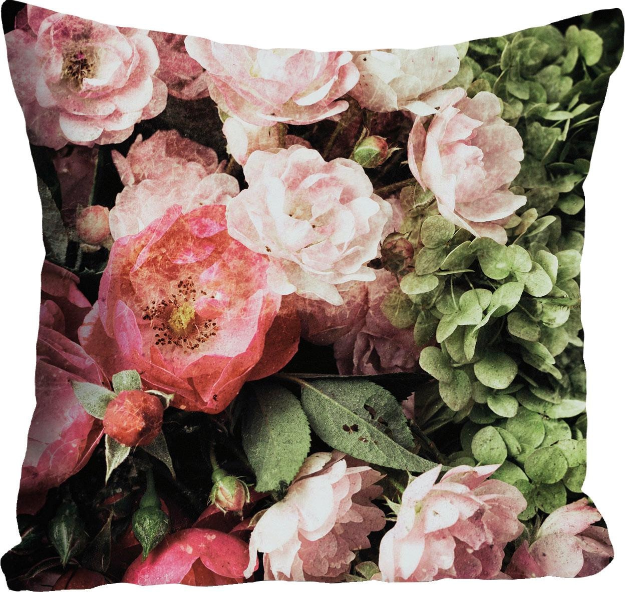 ohne queence kaufen Stück Kissenhülle »Blüten«, Füllung, online 1 Dekokissen