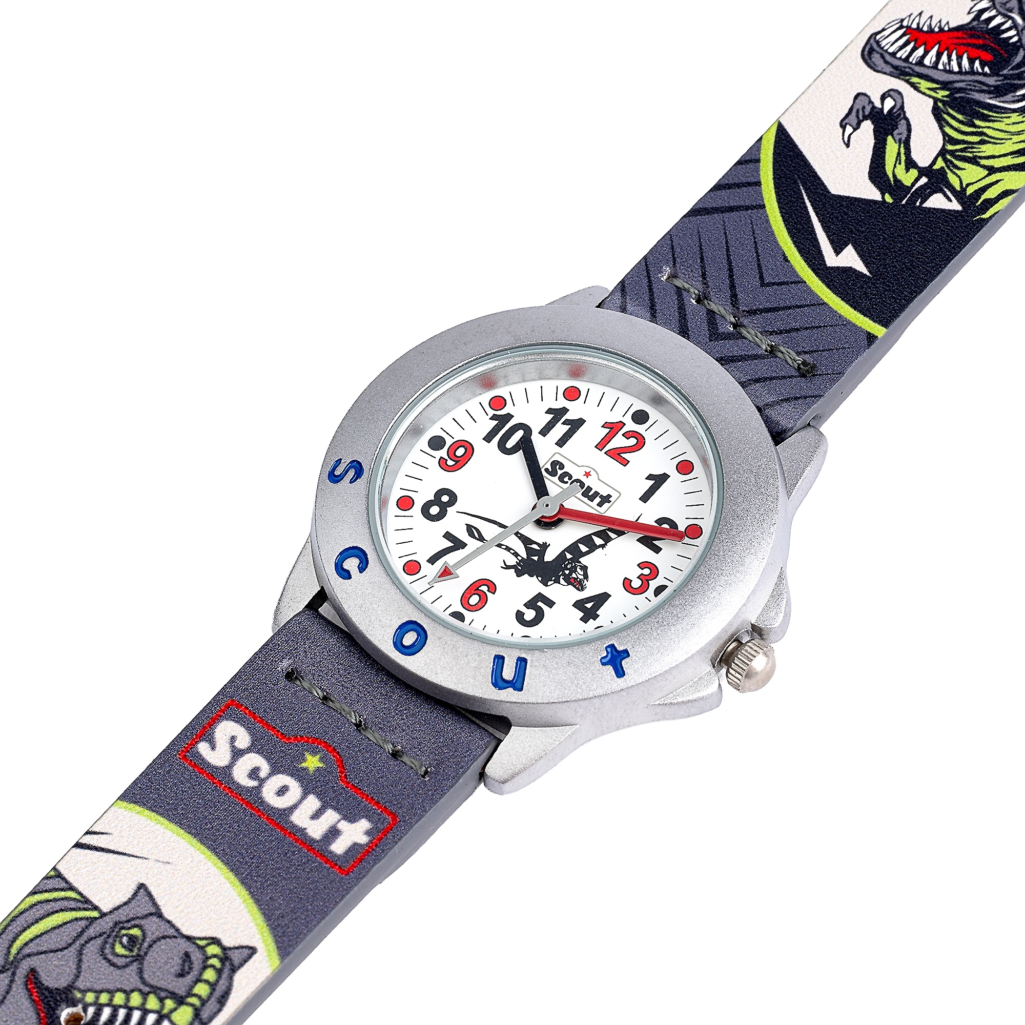 Scout Quarzuhr Armbanduhr, Kinderuhr, Lernuhr, Junge, Dinosaurier, Geschenk