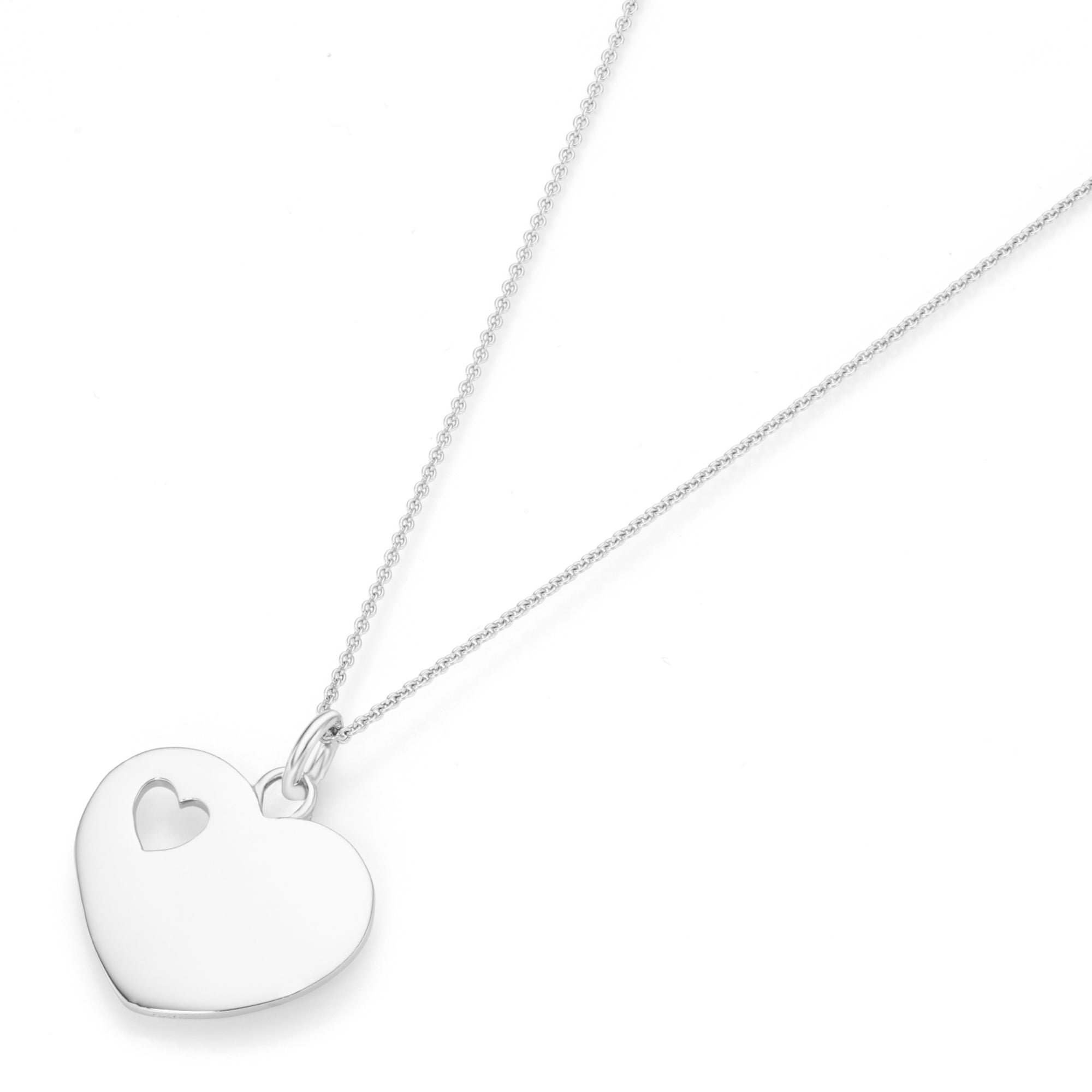 Smart Jewel Herzkette »Kette Herz mit kleinem durchbrochenen Herz, Silber 925«