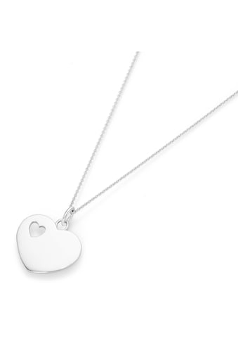 Herzkette »Kette Herz mit kleinem durchbrochenen Herz, Silber 925«
