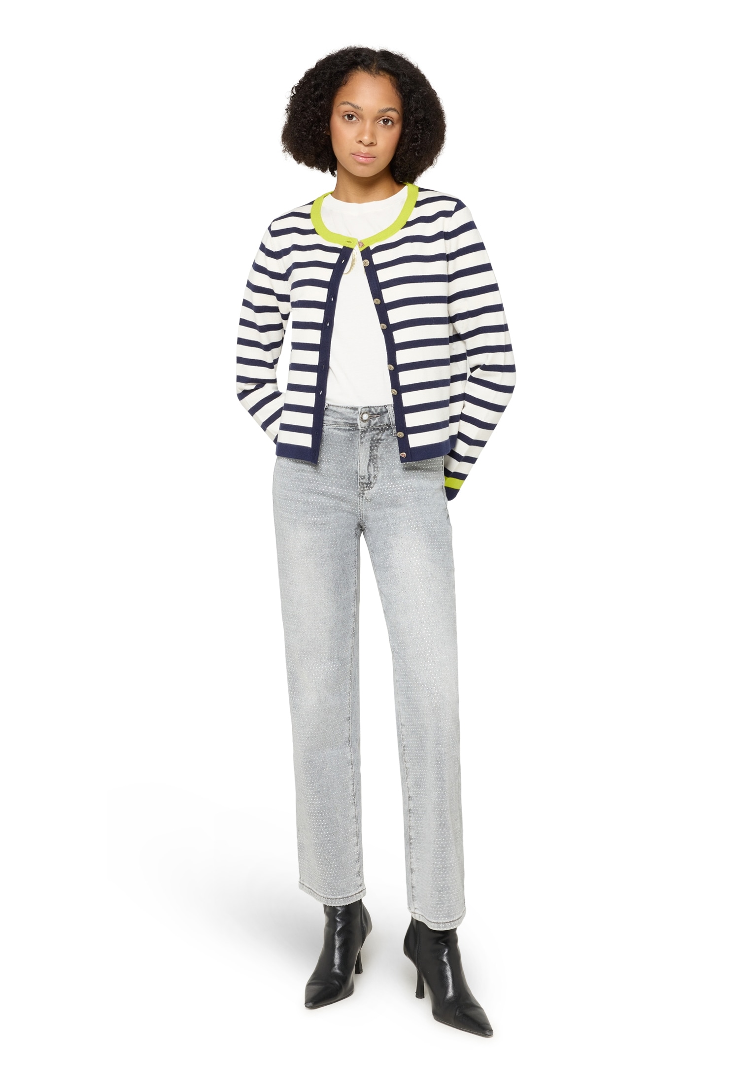 Cartoon Strickjacke »Feinstrickjacke mit Rundhalsausschnitt«