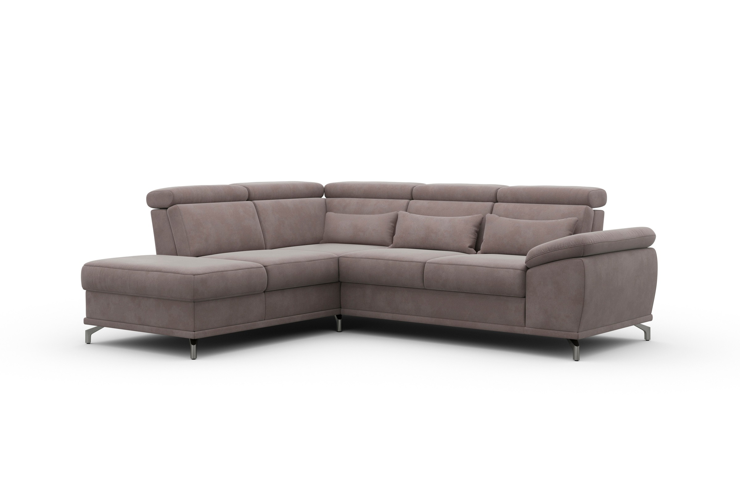 sit&more Ecksofa »Cabrio L-Form, mit Sitztiefenverstellung, Arm- und Kopfteilverstellung«, 3 Nierenkissen, Federkern, optional Bettfunktion und Stauraum