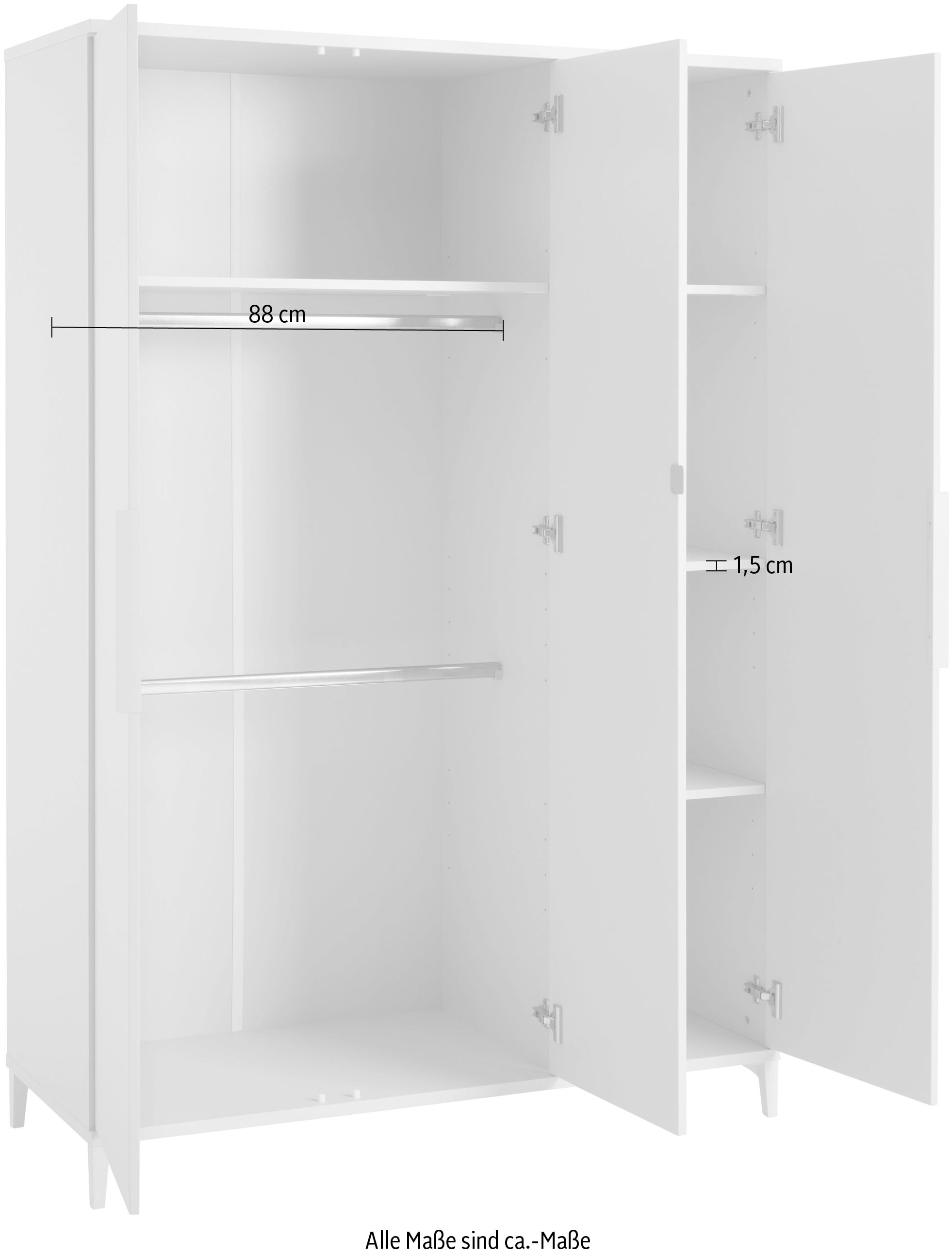 YUNY by PAIDI Kleiderschrank »SISTER LOU inkl. Kleiderstangen und Einlegeböden«, Beige, zertifizierte Qualität, Soft-Close