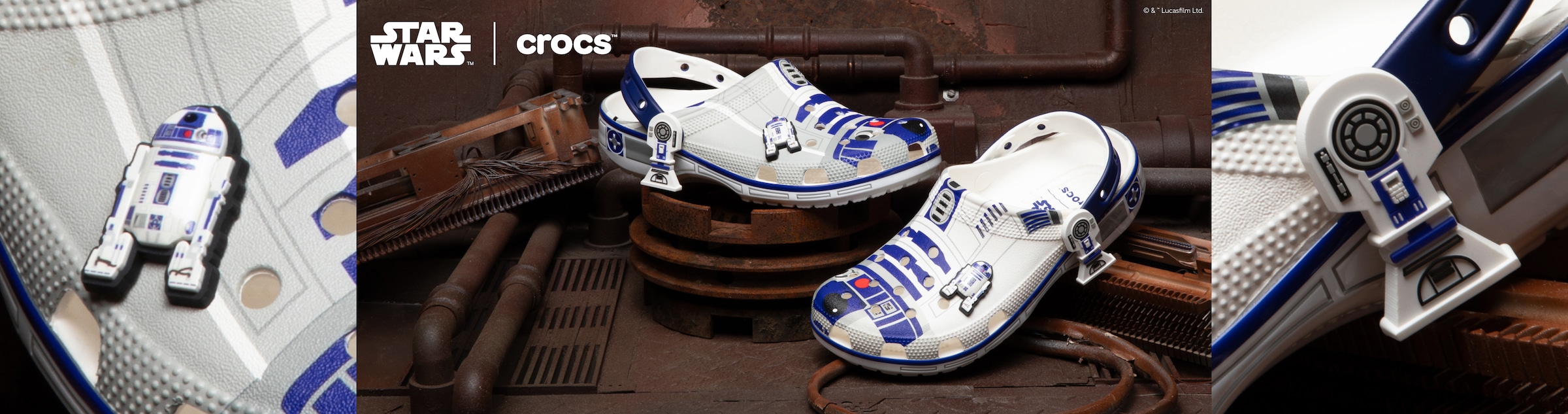 Crocs Clog »STAR WARS™ R2-D2 Kids Classic Clog«  Fan Geschenk, Hausschuh mit 2 exklusiven Jibbitz™-Ansteckern