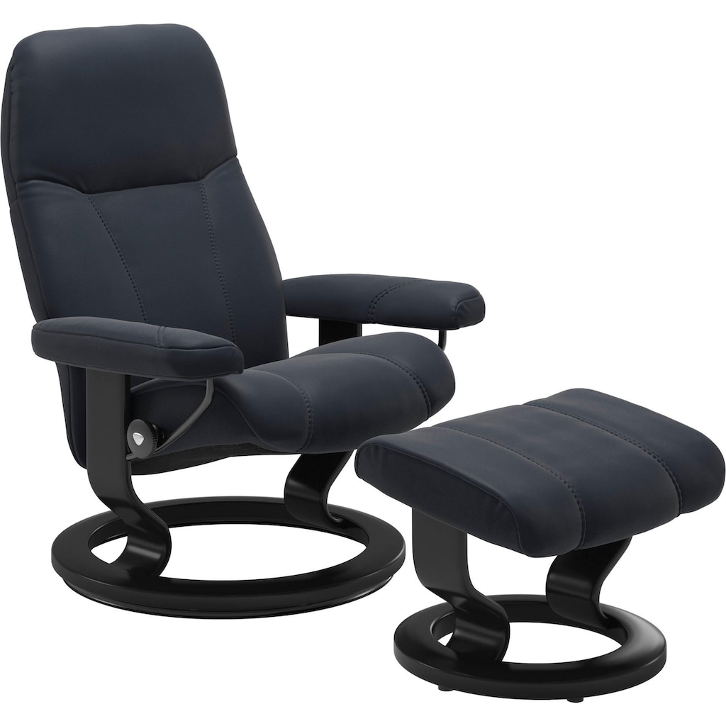 Stressless® Relaxsessel »Consul«, (Set, Relaxsessel mit Hocker), mit Hocker, mit Classic Base, Größe M, Gestell Schwarz