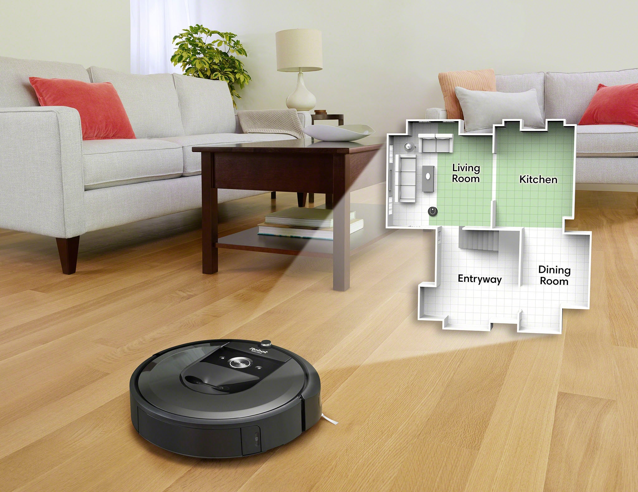 »Roomba iRobot XXL mit Garantie App-/Sprachsteuerung, Absaugstation i7+ Saugroboter 3 Autom. (i7558+)«, Einzelraumkaritierung, Jahren