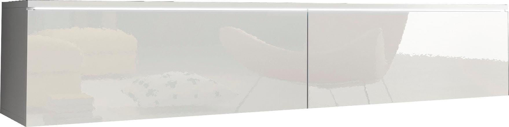 INOSIGN Lowboard »LOWBOARD D, wahlweise mit oder ohne Beleuchtung«, modernes TV-Board ohne Griffe, mit viel Stauraum,stehend und hängend