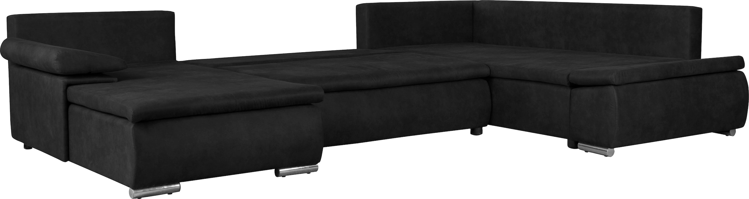 Home affaire Wohnlandschaft »Acra U-Form«, mit Bettfunktion und Bettkasten, in Mattenoptik