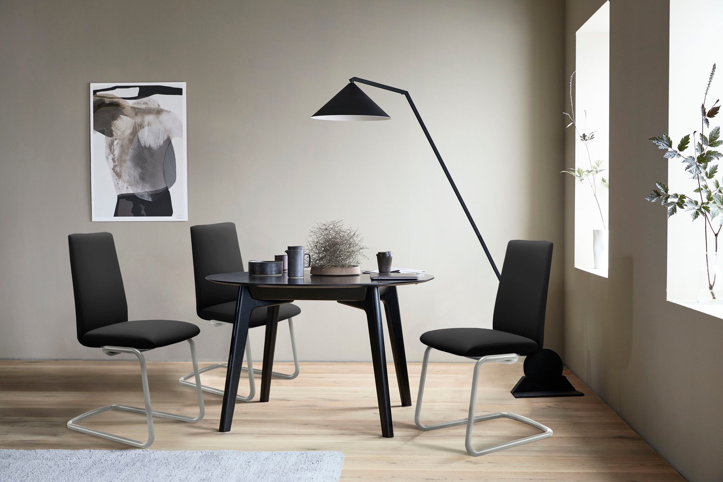 Stressless , Polsterstuhl »Laurel« () Low Back, Größe L, mit Beinen aus Stahl in Chrom matt, black BATICK + Chrom matt, Leder BATICK: BATICK ist ein 