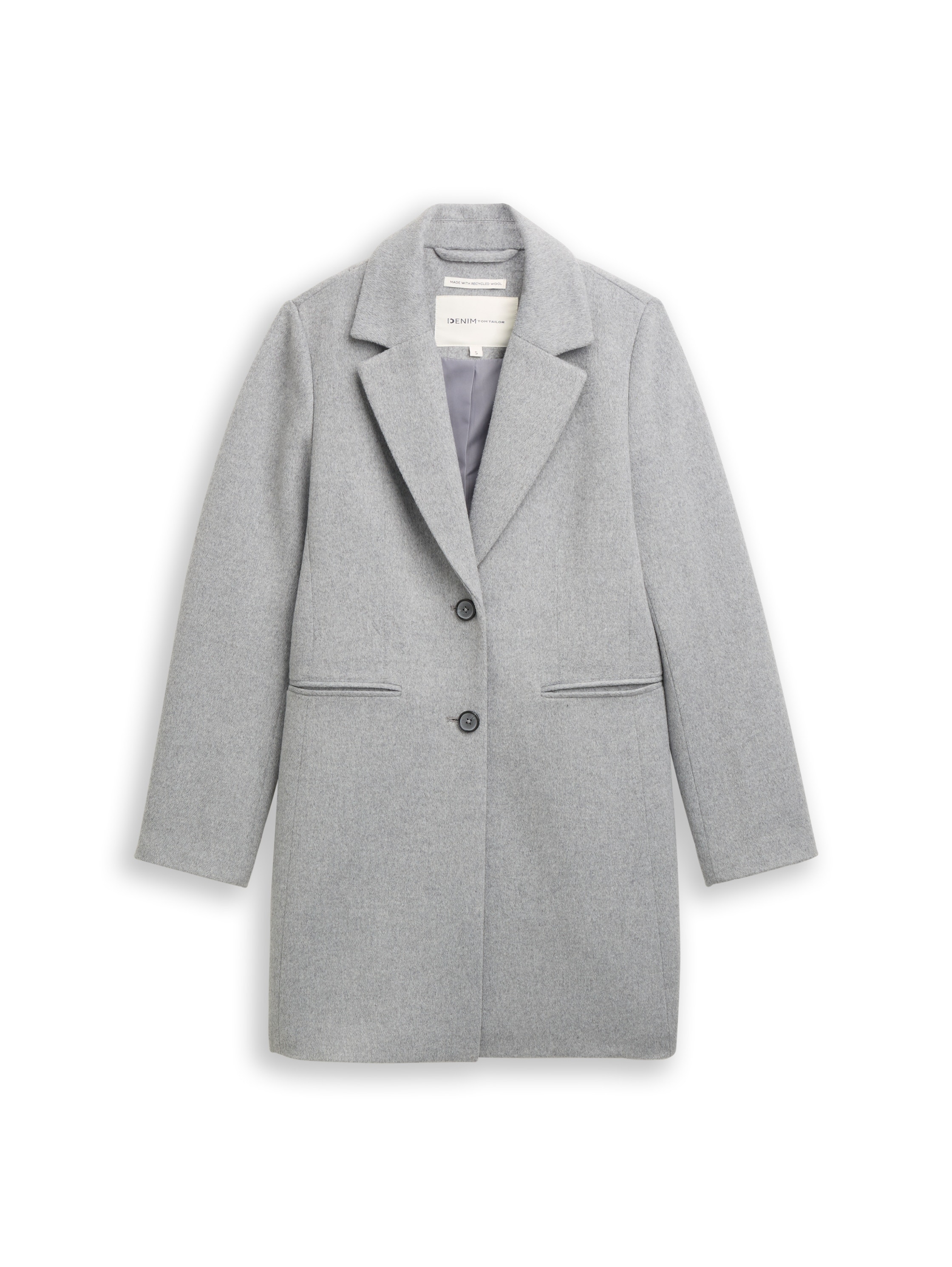 TOM TAILOR Denim Wollmantel, mit Taschen