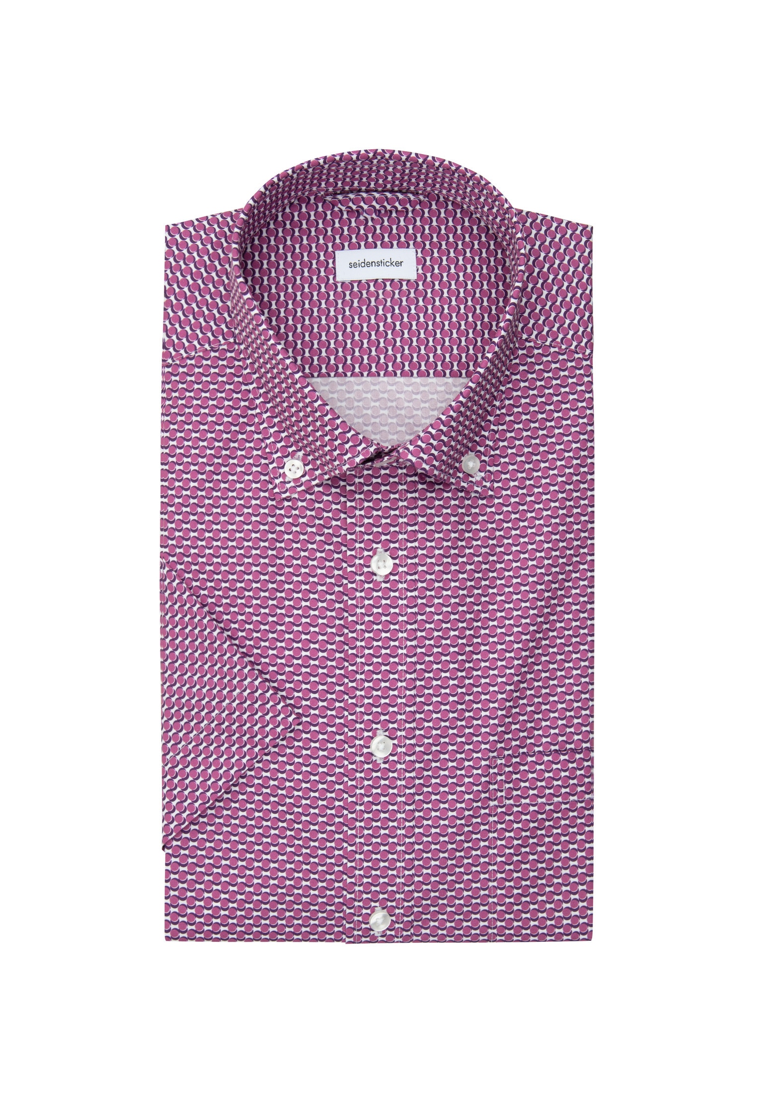 seidensticker Businesshemd »Regular«, Regular Kurzarm Button-Down-Kragen Druck