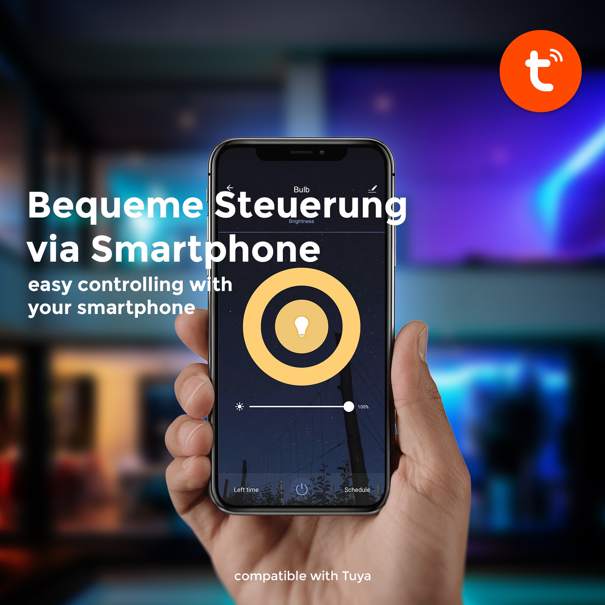 B.K.Licht LED-Leuchtmittel, E27, 2 St., Warmweiß, Smart Home LED-Lampe, RGB, WiFi, App-Steuerung, dimmbar