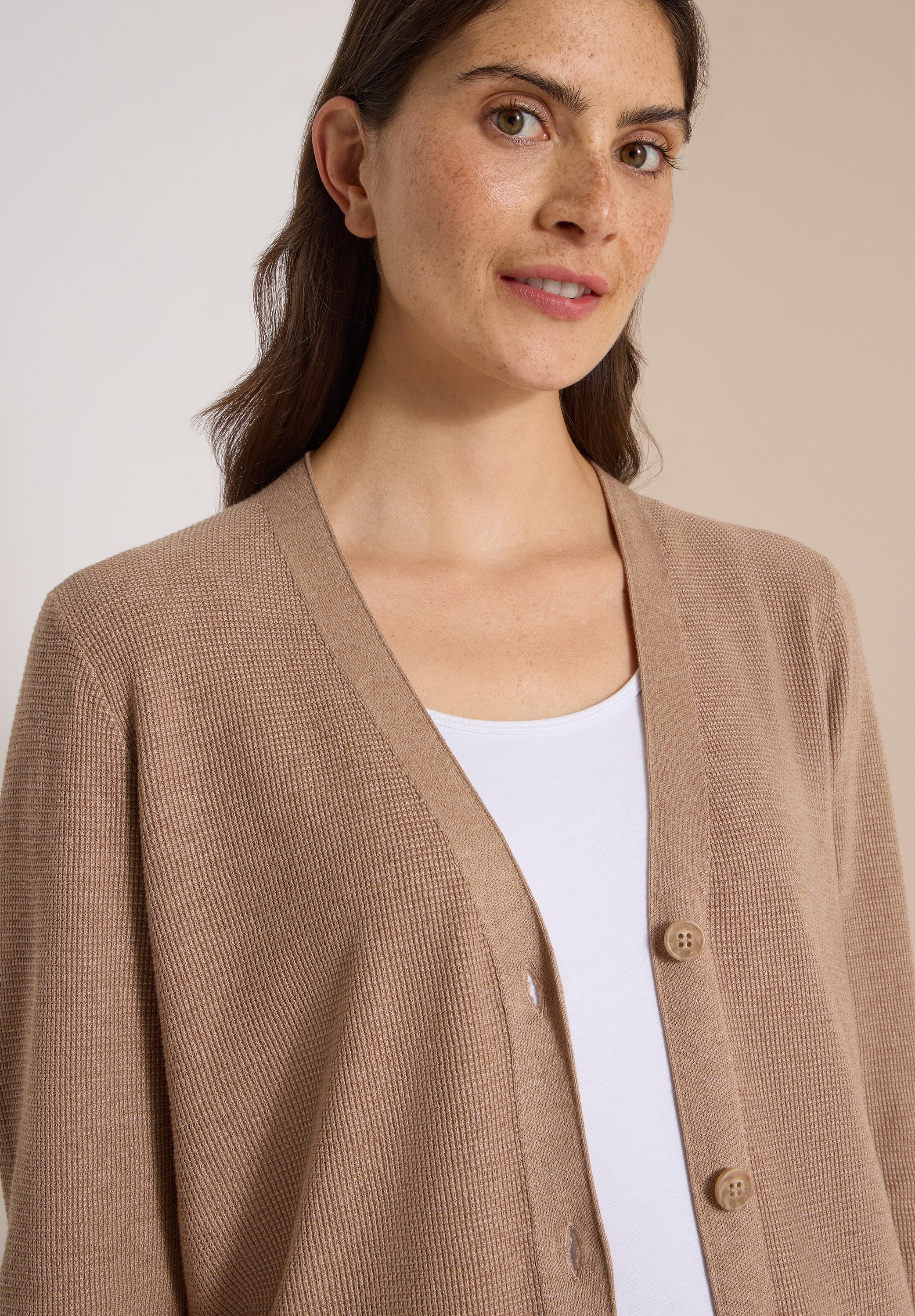 Cecil Strickjacke mit Struktur in Waffeloptik
