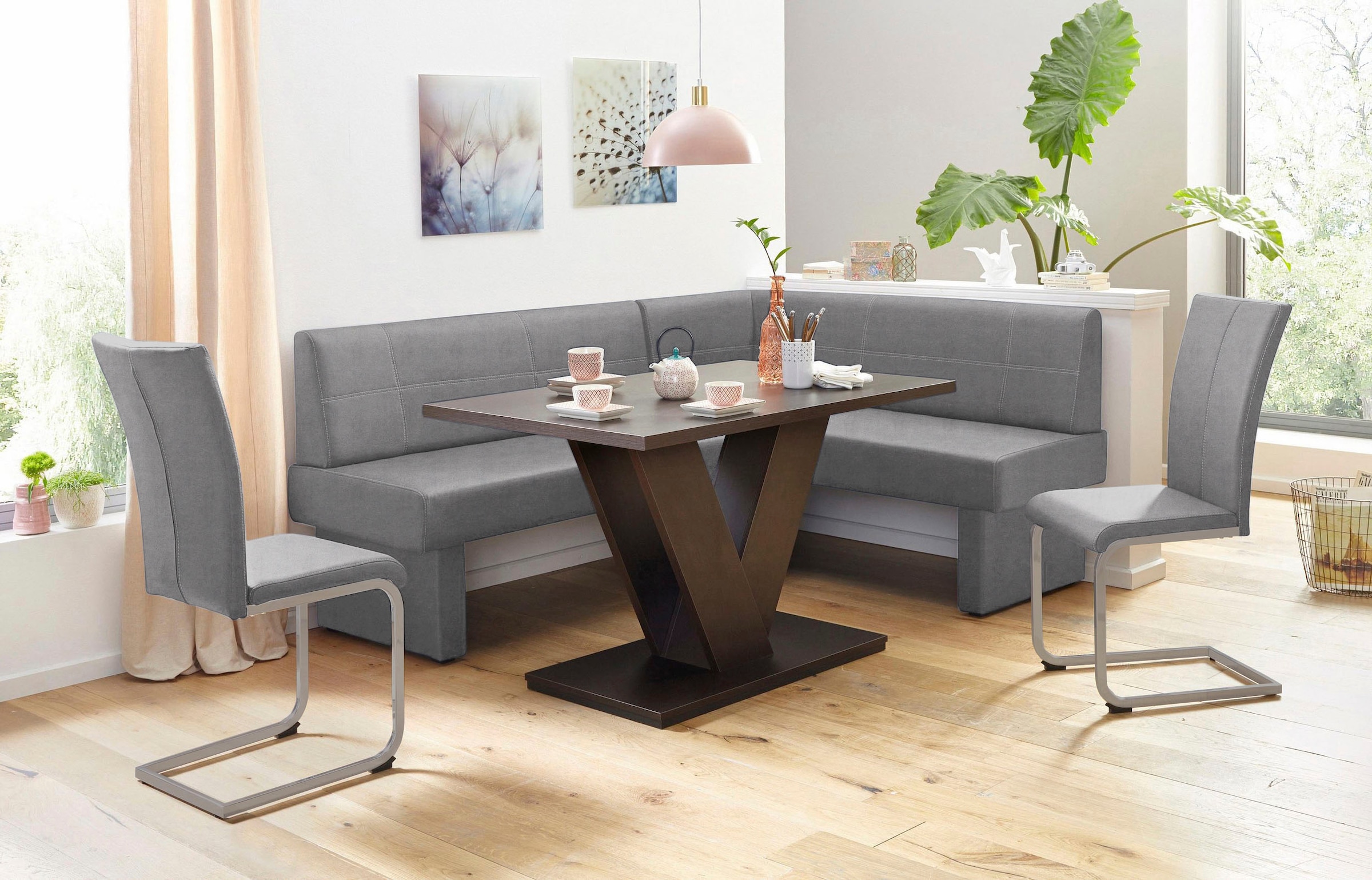 Home affaire Freischwinger »Nils« (Set) 2 Stk.Stuhl belastbar bis 120 Kg, Gestell Metall im Chrom-Look oder Schwarz