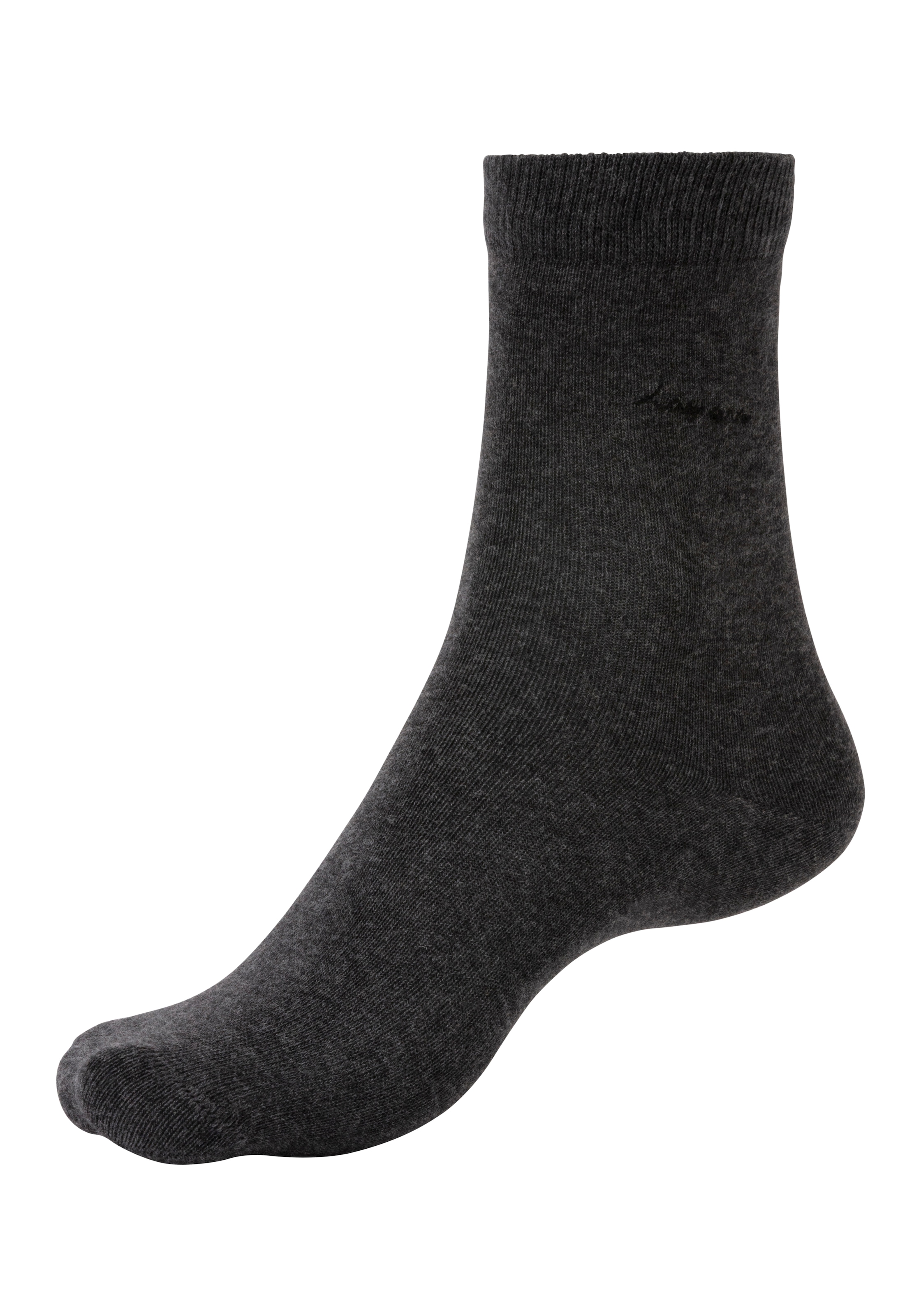 LASCANA Basicsocken, (Box, 7 Paar), mit hochwertiger Logo Stickerei