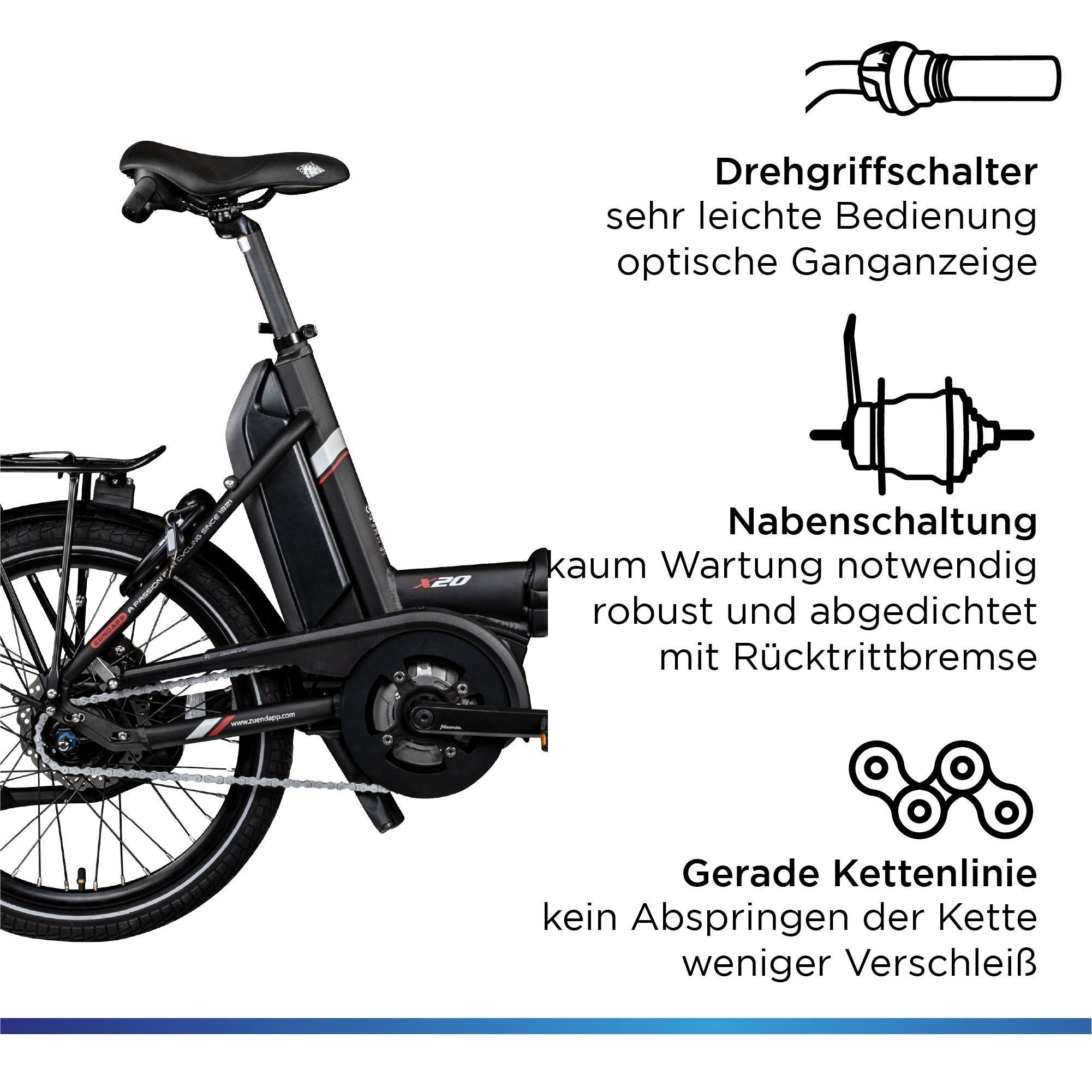 Zündapp E-Bike »X20«, 7 Gang, Shimano, Nexus, Mittelmotor 250 W, Pedelec, Elektrofahrrad für Damen u. Herren