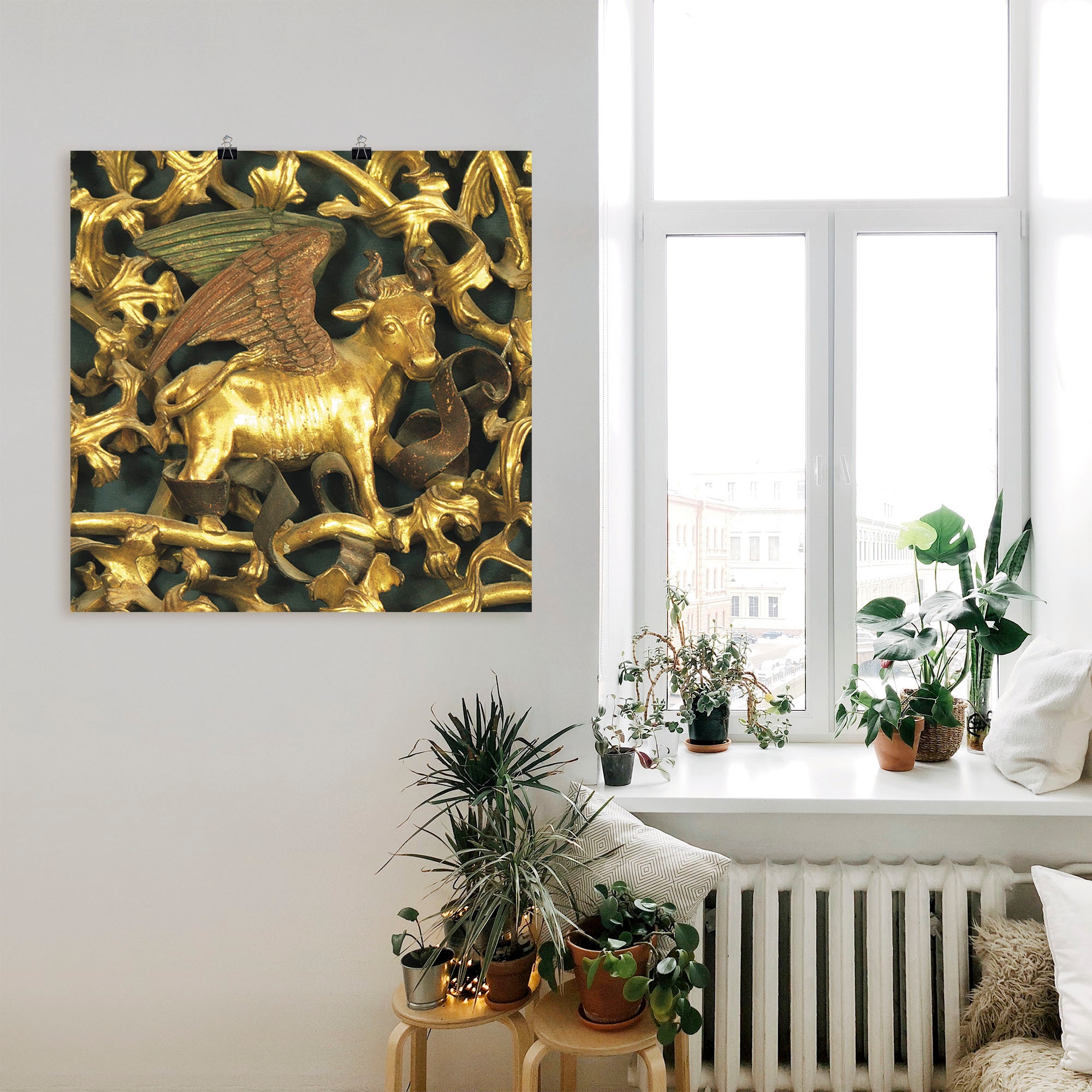 Artland Wandbild »Isenheimer Altar, Detail: Stier«, Wildtiere, (1 St.), als Leinwandbild, Wandaufkleber oder Poster in versch. Größen