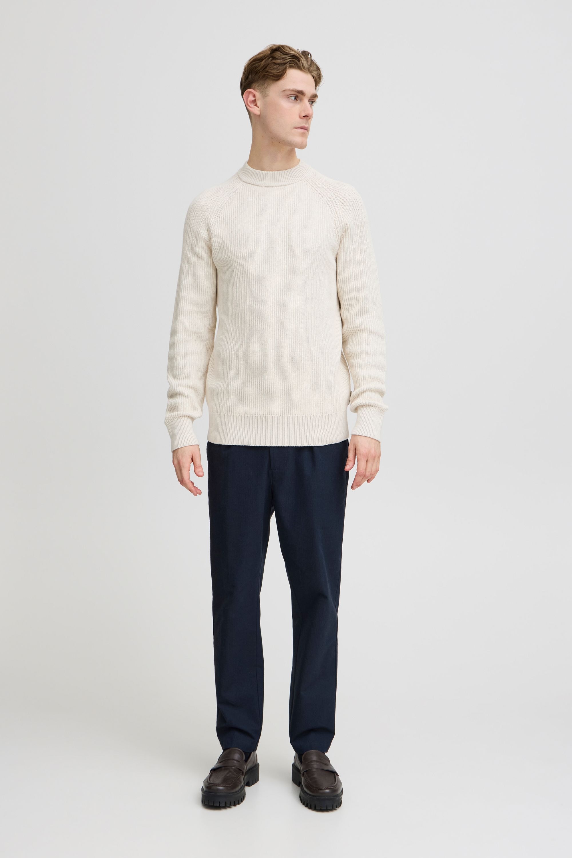 Casual Friday Strickfleece-Pullover »Strickpullover CFKRISTIAN raglan rib crew neck knit«
