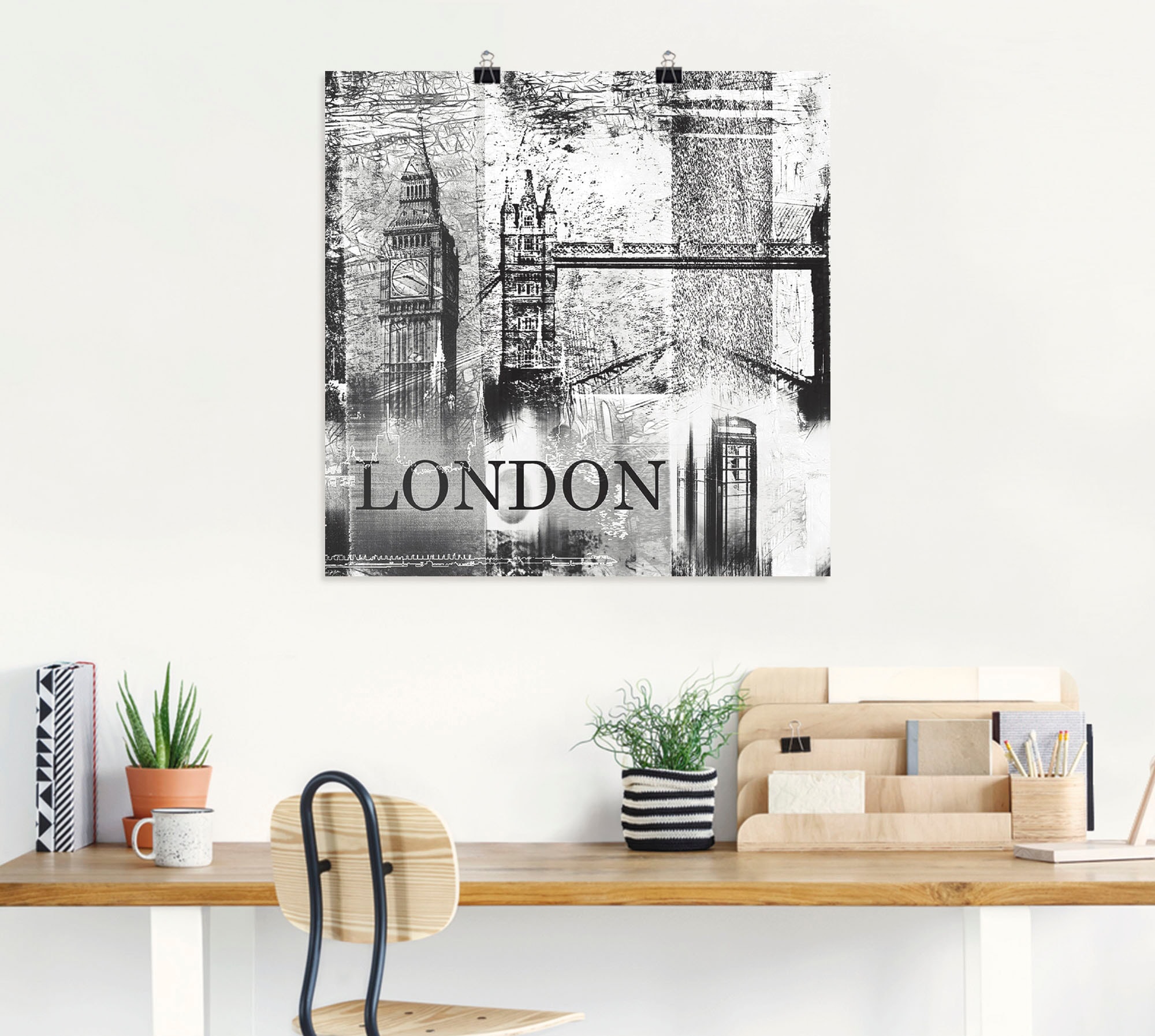 Artland Poster »London Skyline Abstrakte Collage 04«, Gebäude, (1 St.), als Leinwandbild, Wandaufkleber oder Poster in versch. Größen