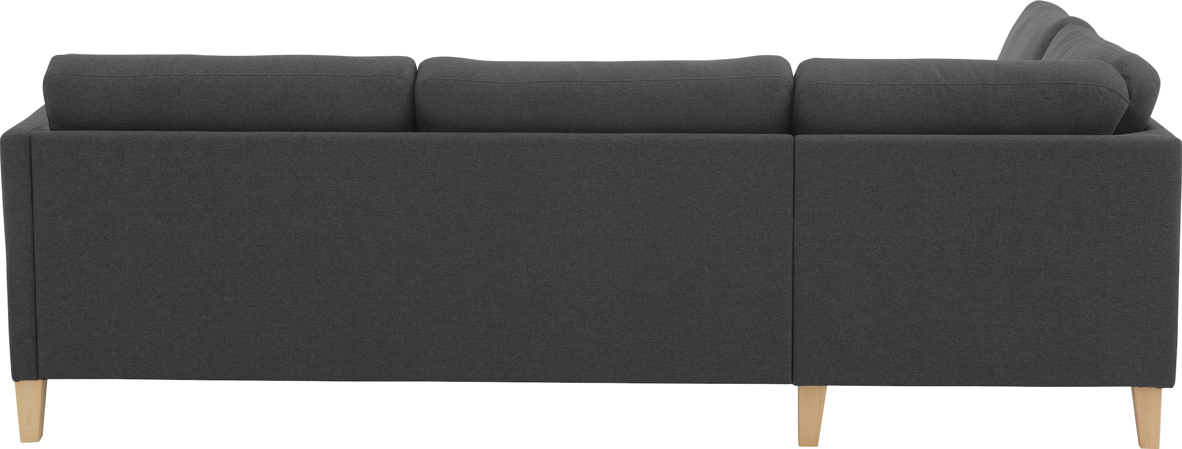ATLANTIC home collection Ecksofa »Mailo L-Form«, mit Seitentaschen und Ottomane, mit Massivholzfüßen
