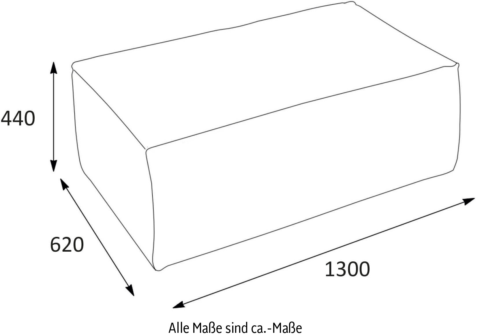 LeGer Home by Lena Gercke Hocker »PIARA, Polsterhocker mit Kedernaht, Cord, Leinenoptik o. Strukturstoff«, zur Serie PIARA, rechteckig, schwarze Füße, bequemer Sitzkomfort