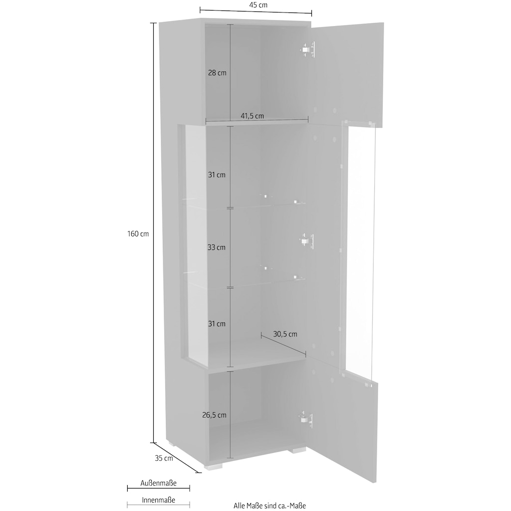 INOSIGN Vitrine »India«, Höhe 160 cm