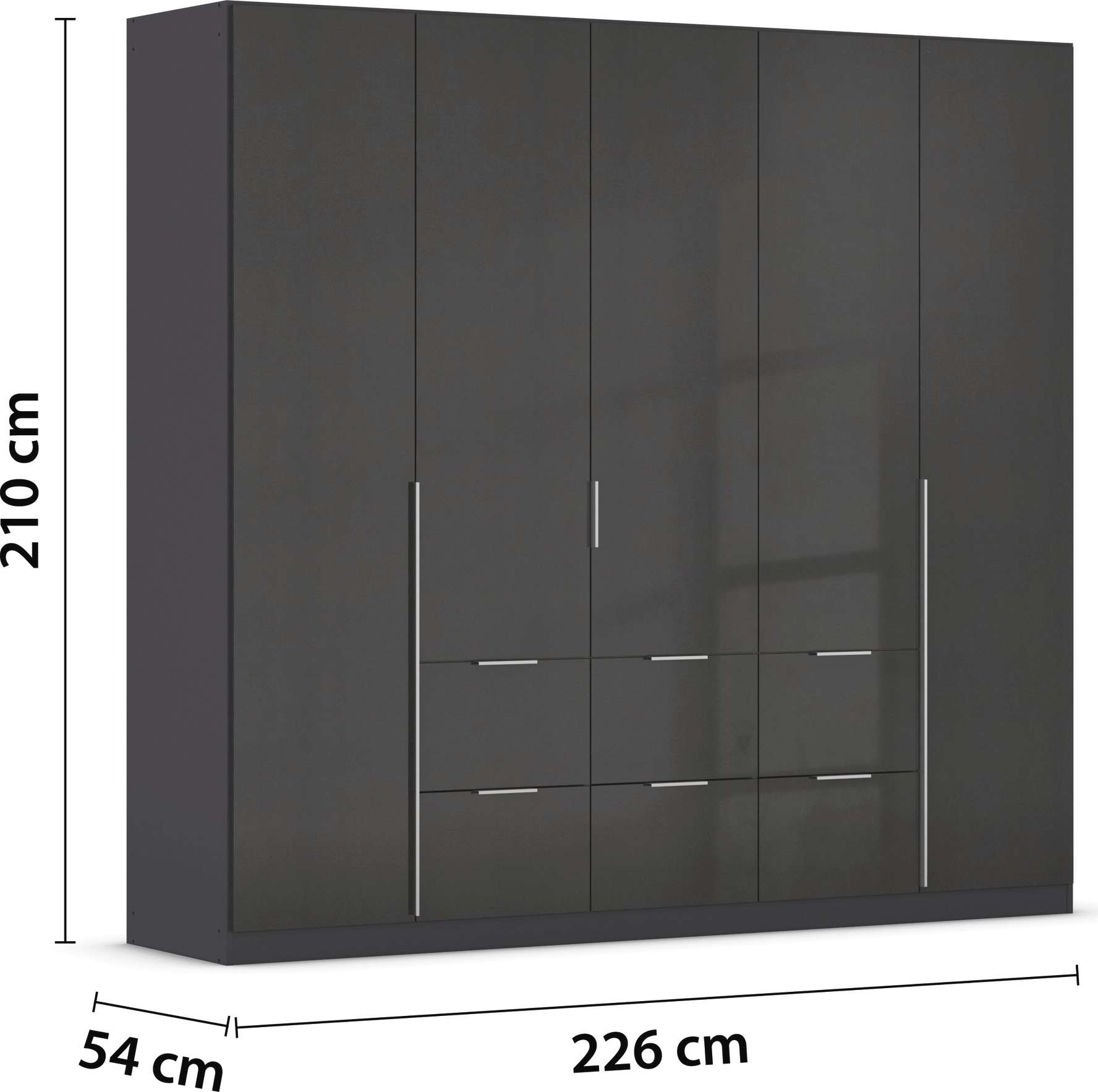 rauch Drehtürenschrank »Kleiderschrank Schrank Garderobe AGORDO mit Dekor- oder Hochglanzfront«, (in zwei Griff-Farben, Breiten 91-360 cm), mit Außenschubkästen, in 7 Breiten und 2 Höhen MADE IN GERMANY