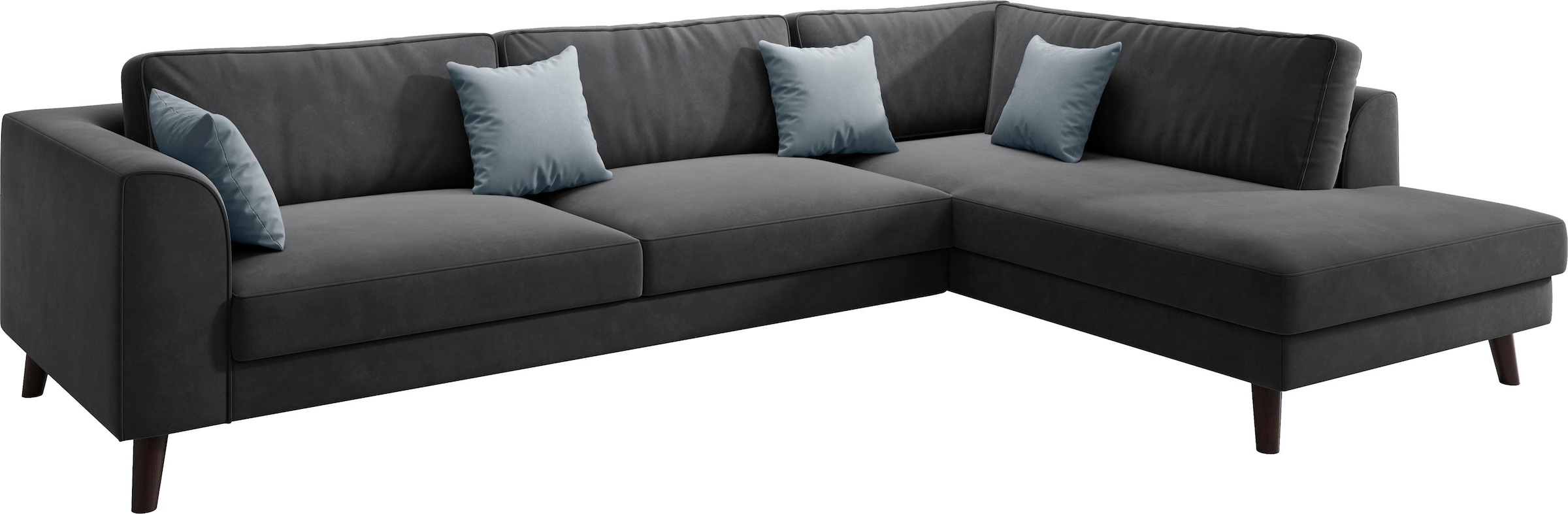 INOSIGN Ecksofa »Laurentia, L-Form«, mit 4 Zierkissen, Ottomane links oder rechts bestellbar