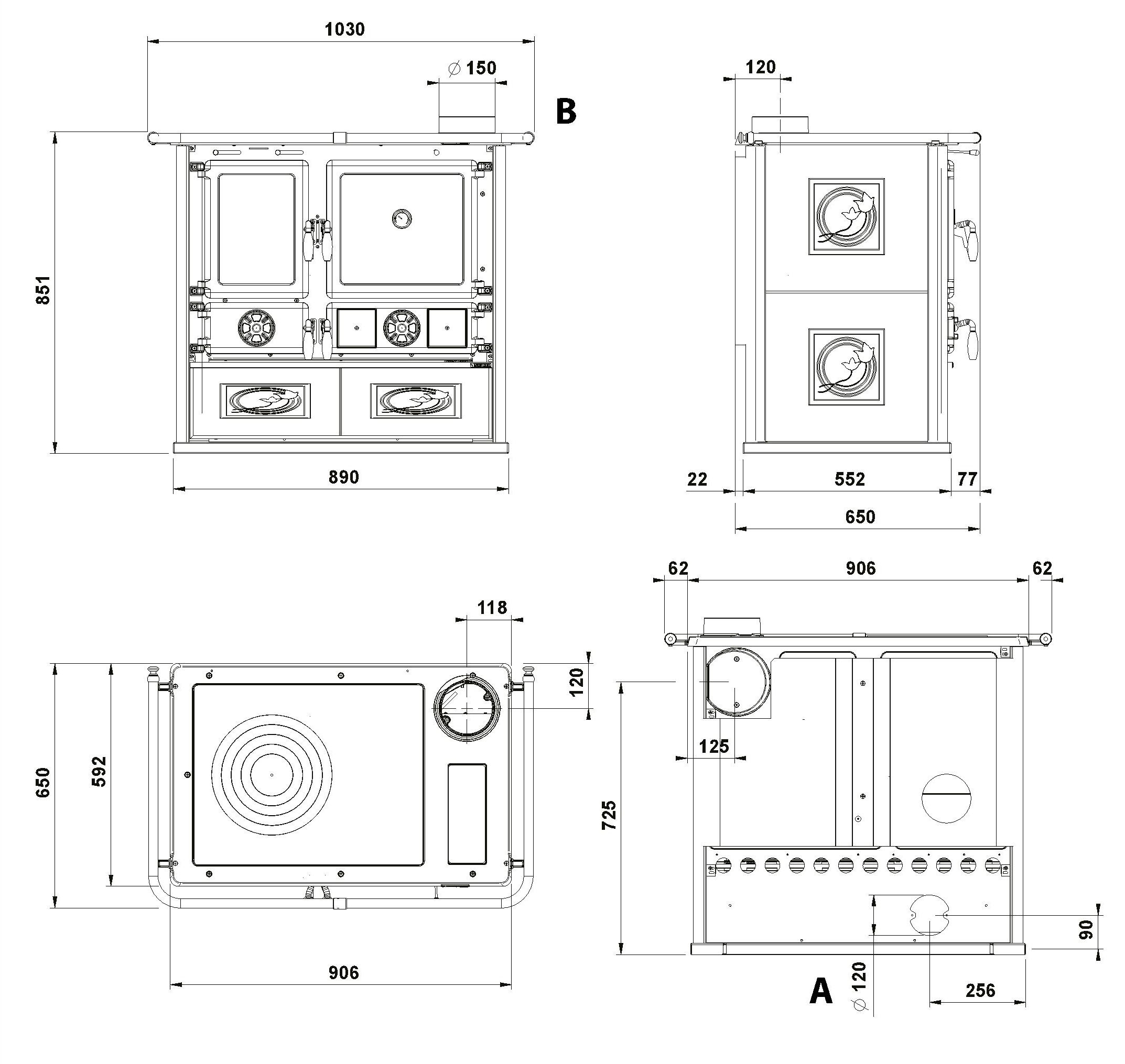 La Nordica Festbrennstoffherd »»ROSA««