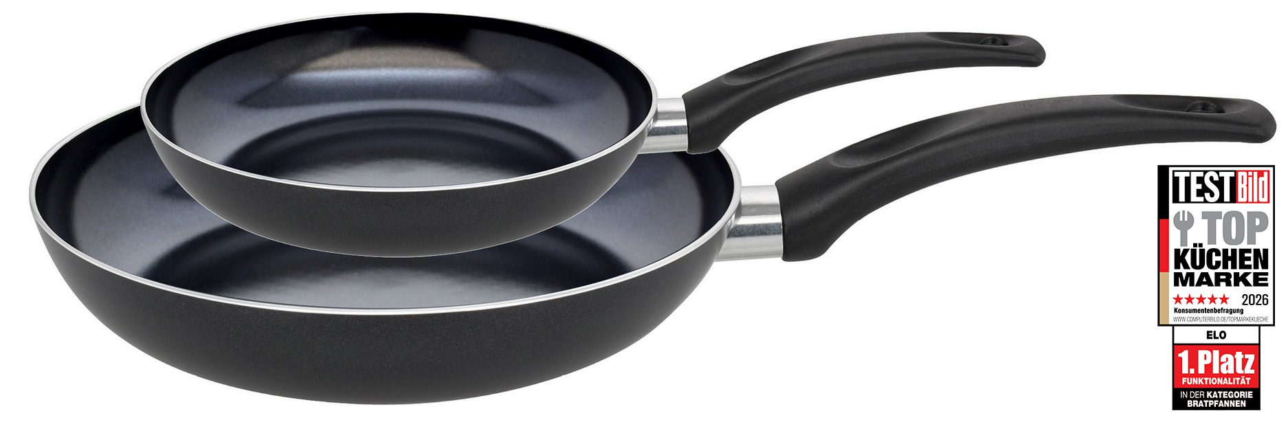 Elo Basic Pfannen-Set "Bratpfanne Prima Cucina, Set 2-teilig" Aluminium Set, 2 Stk. tlg. kratzfest