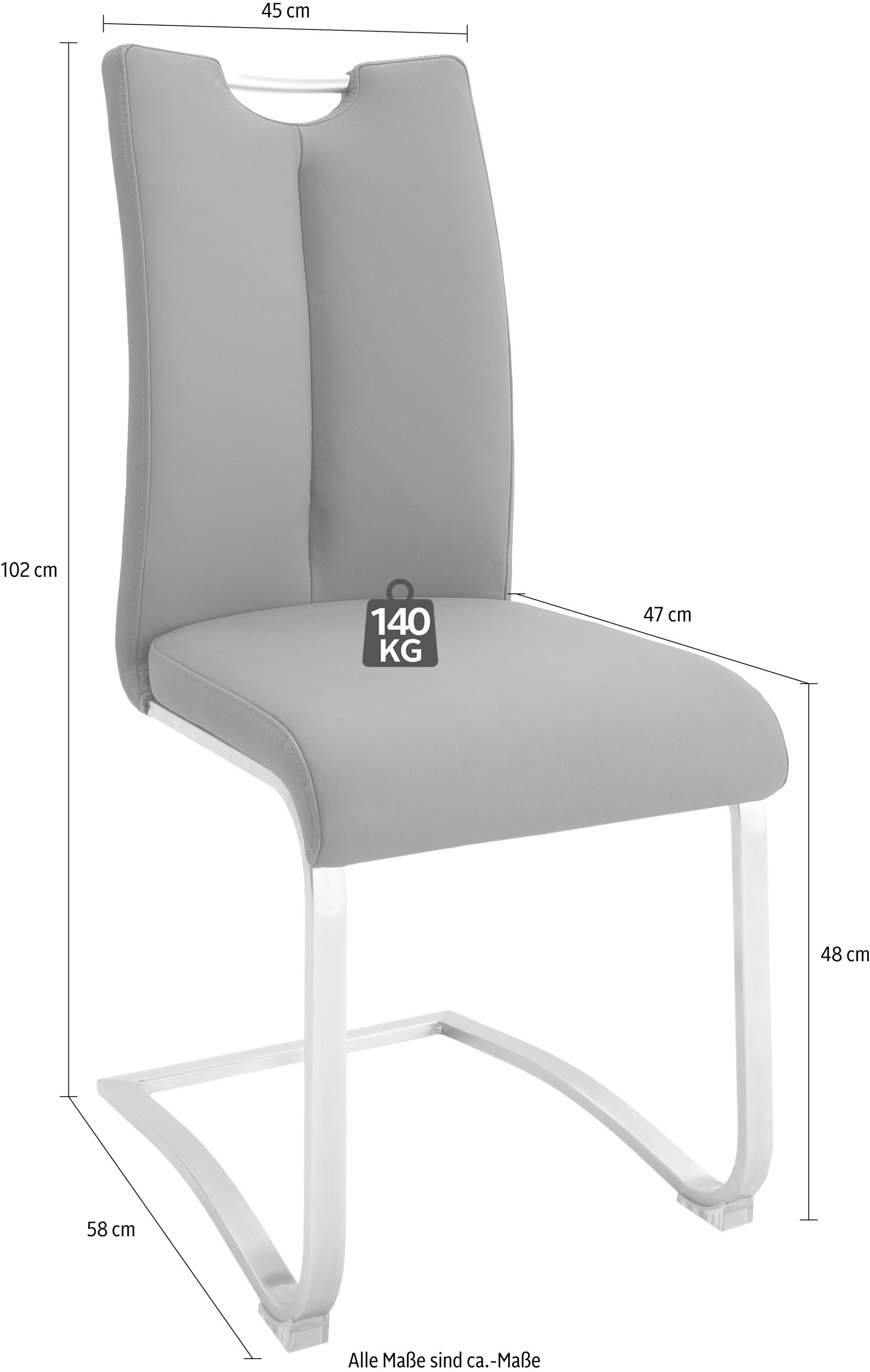 MCA furniture Freischwinger »Artos«, (Set), 2 St., Leder, Stuhl mit Echtlederbezug, bis 140 Kg belastbar