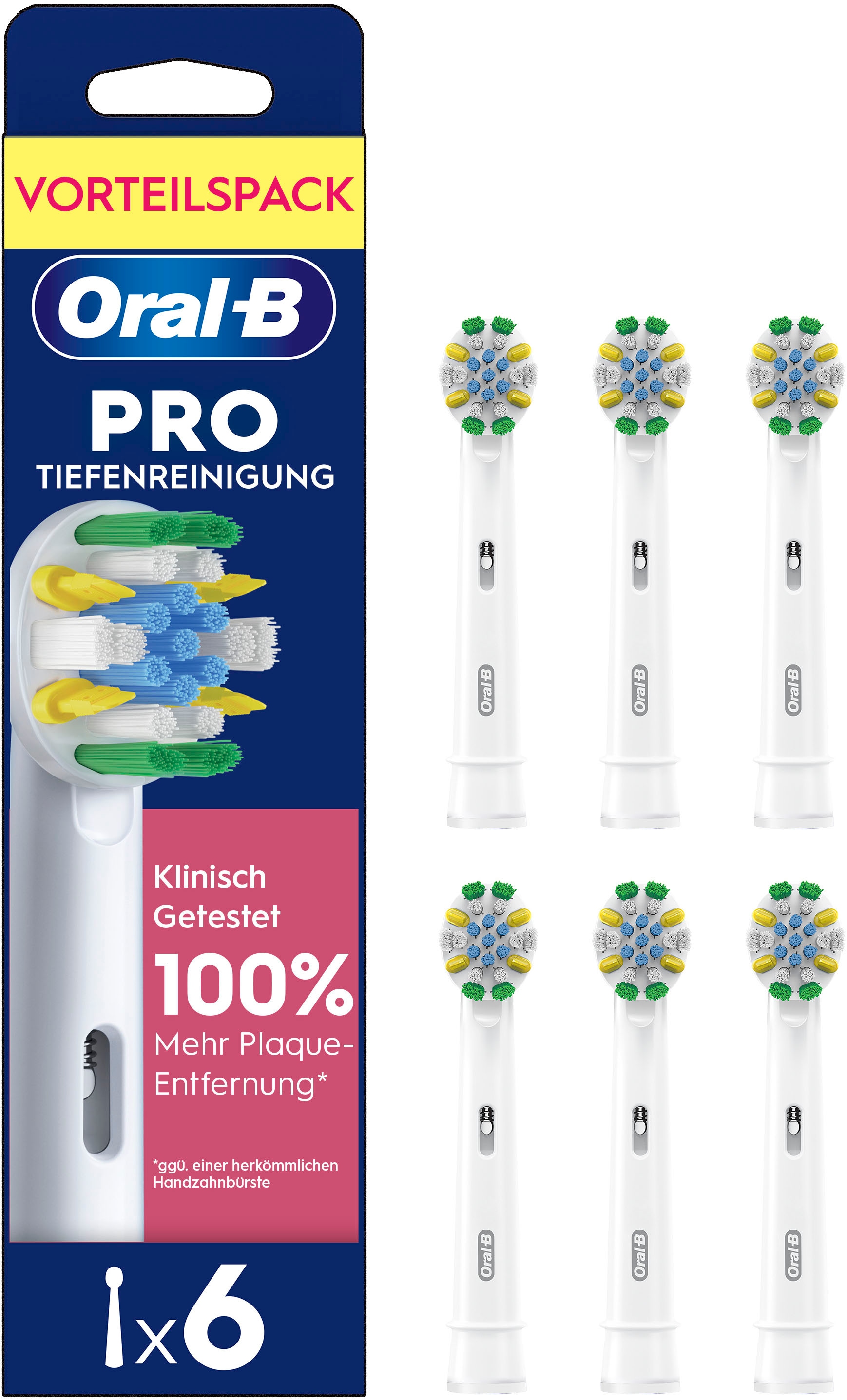 Oral-B Aufsteckbürsten »Pro Tiefenreinigung« Tiefe Zahnreinigung mit innovativen X-förmigen Borsten
