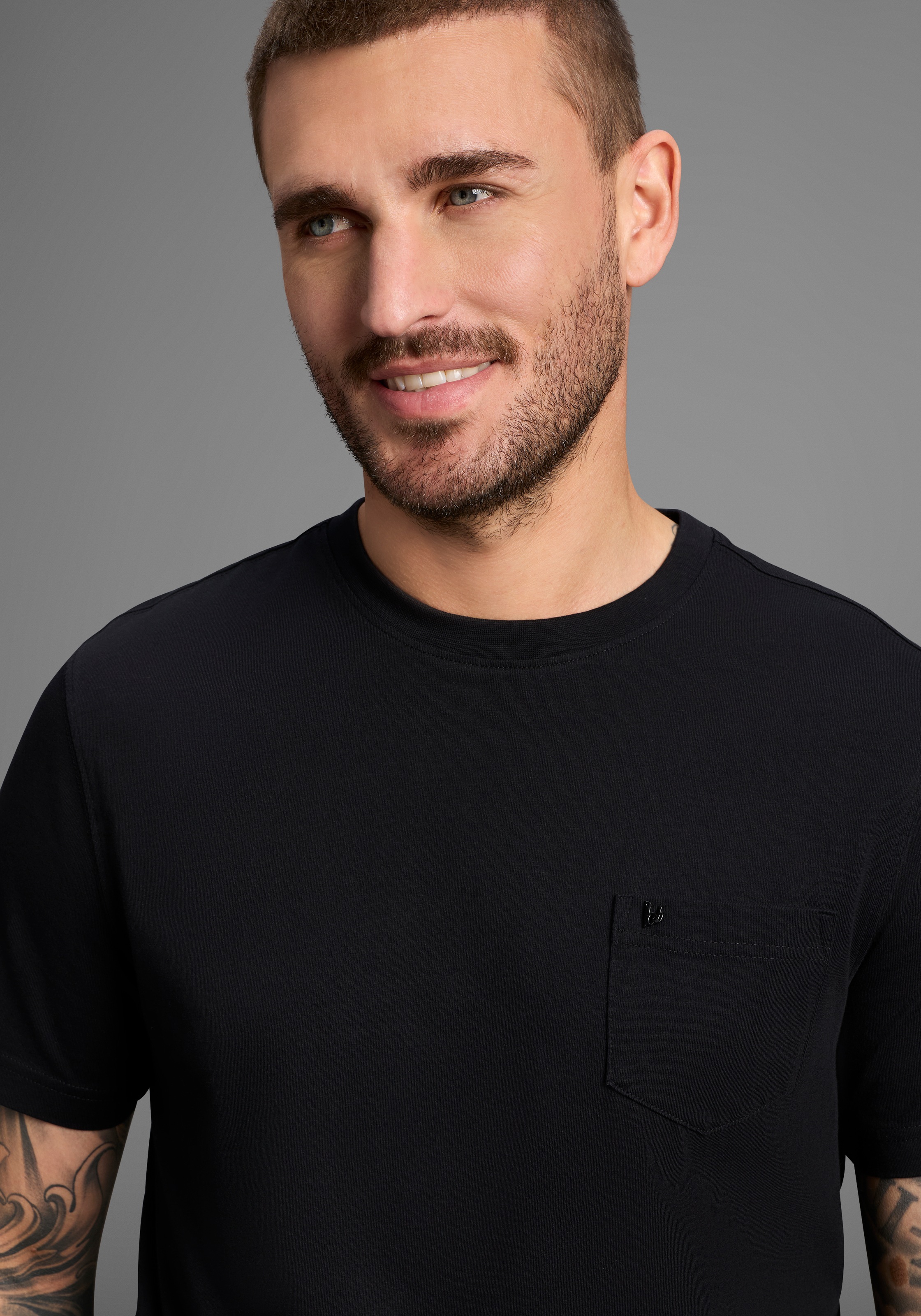 Bruno Banani T-Shirt, Gewaschene Optik mit Brusttasche