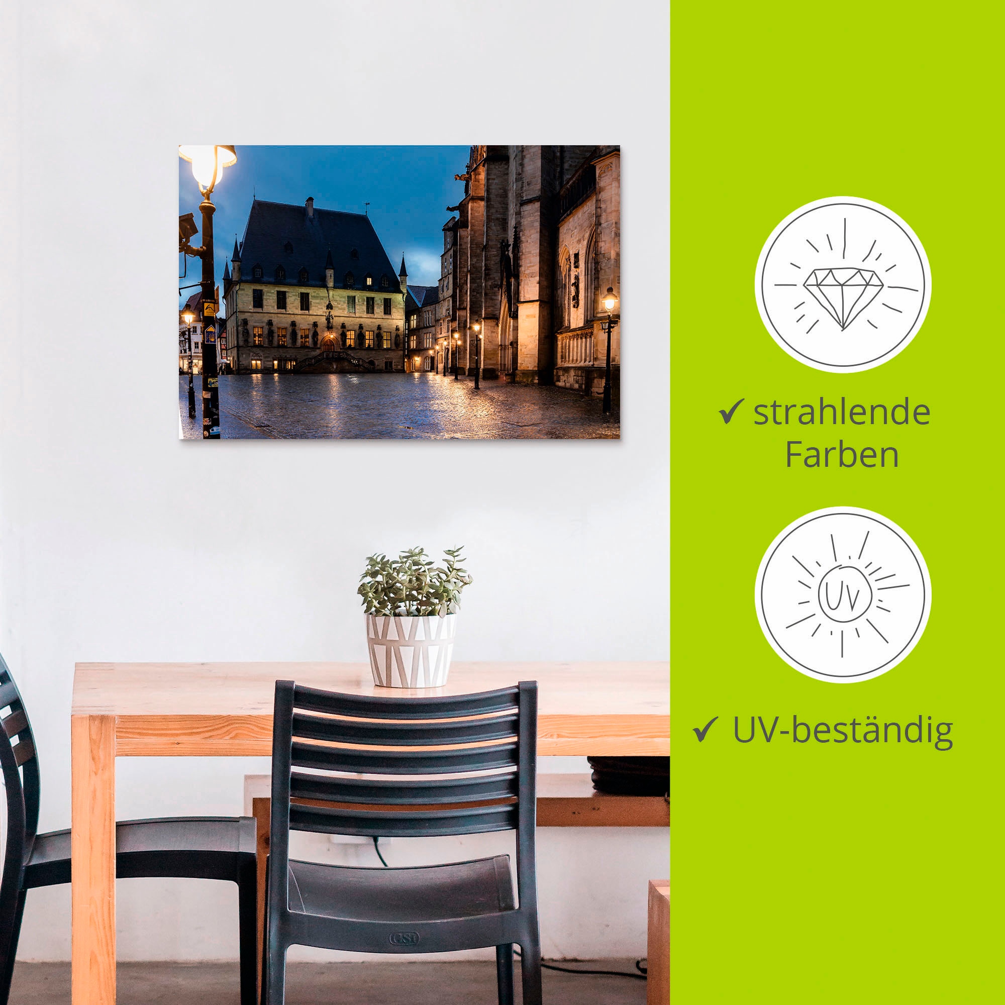 Artland Wandbild »Rathaus Osnabrück I«, Gebäude, (1 St.), als Alubild, Outdoorbild, Poster in verschied. Größen