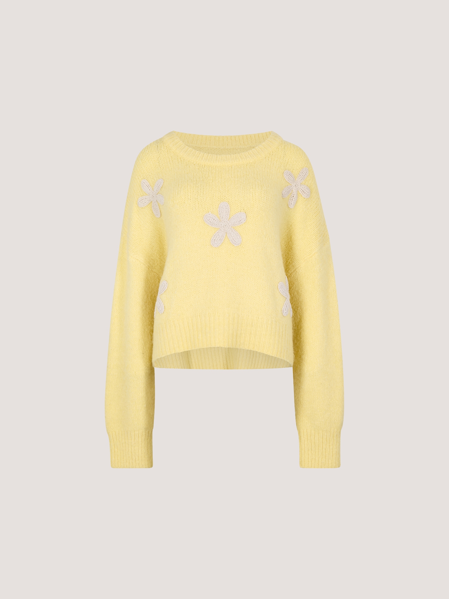 Apricot Strickpullover »Strickpullover« mit Gänseblümchen-Applikation