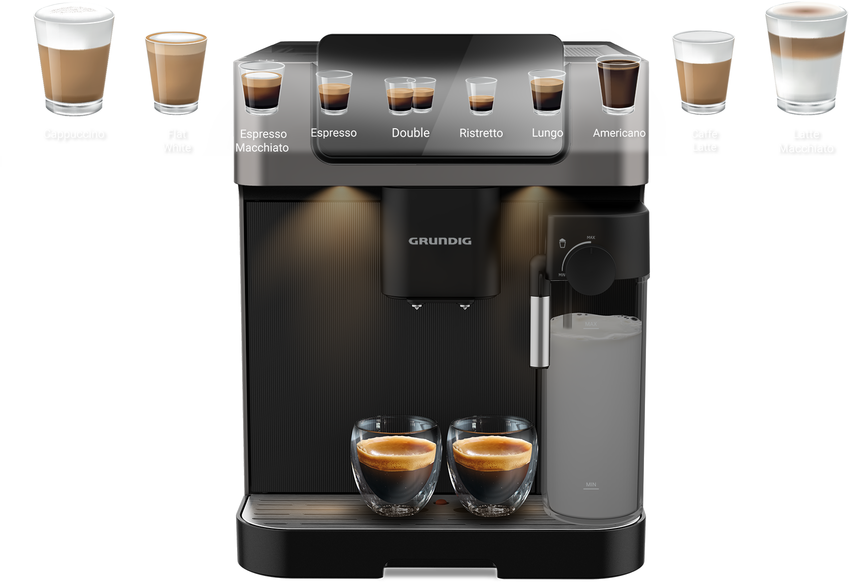 Grundig Kaffeevollautomat »KVA 7230« Kaffeevollautomat mit 19 Bar, GrindPro™ & CreamyPro™ System